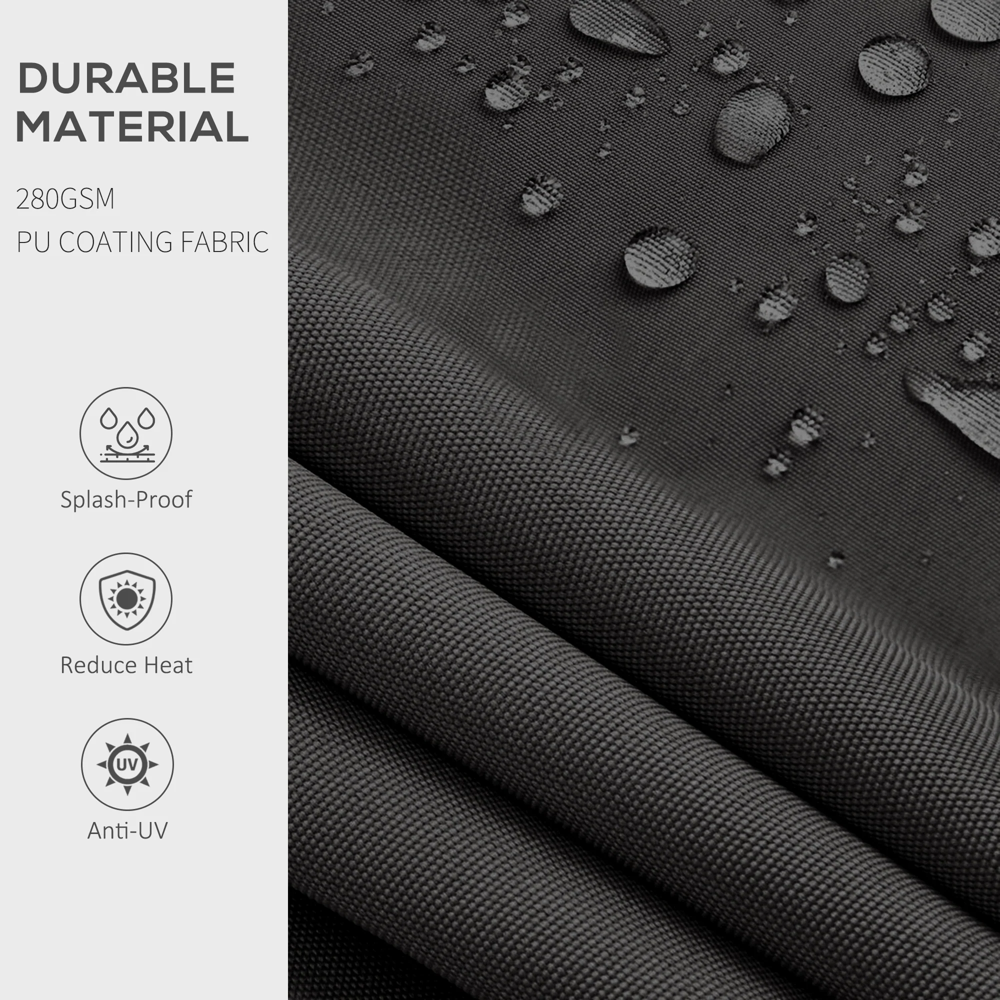 10' x 8' Retractable Awning, 280gsm UV-Resistant Sunshade Shelter for Outdoor Use, Dark Gray - Image 8