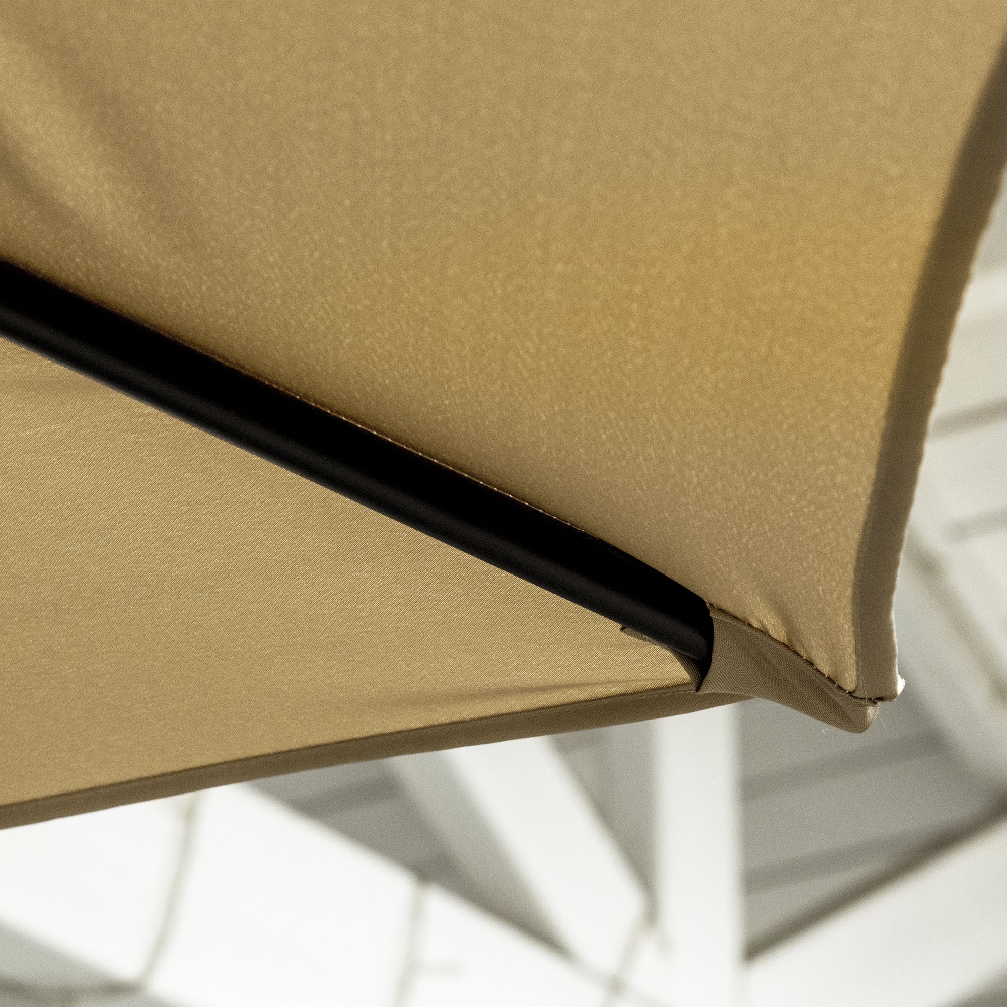 10FT Cantilever Umbrella with Crank & Cross Base, Tan - Image 9