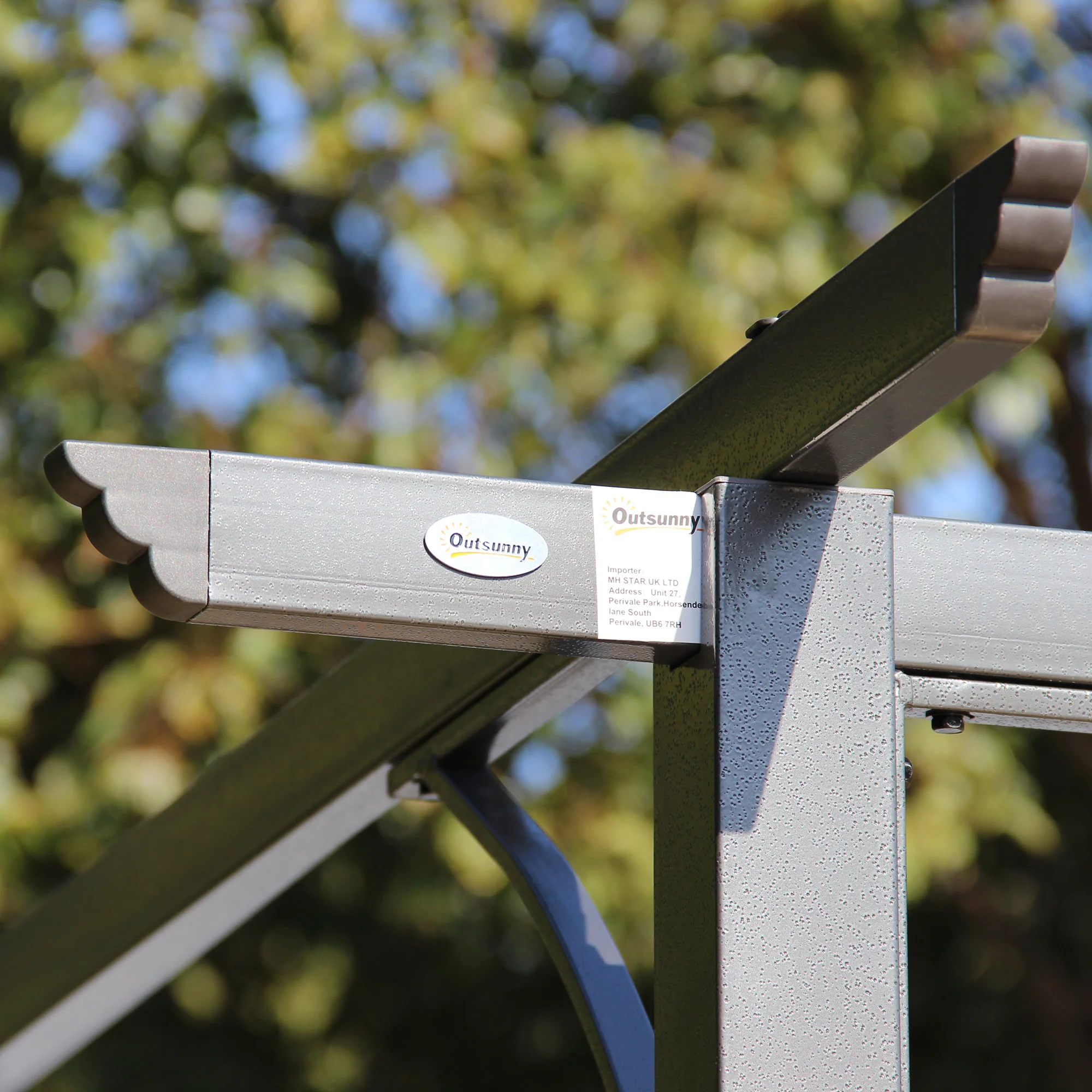 11.5'x11.5' Retractable Metal Pergola Canopy for Patio Backyard Shade Shelter, Gray - Image 10