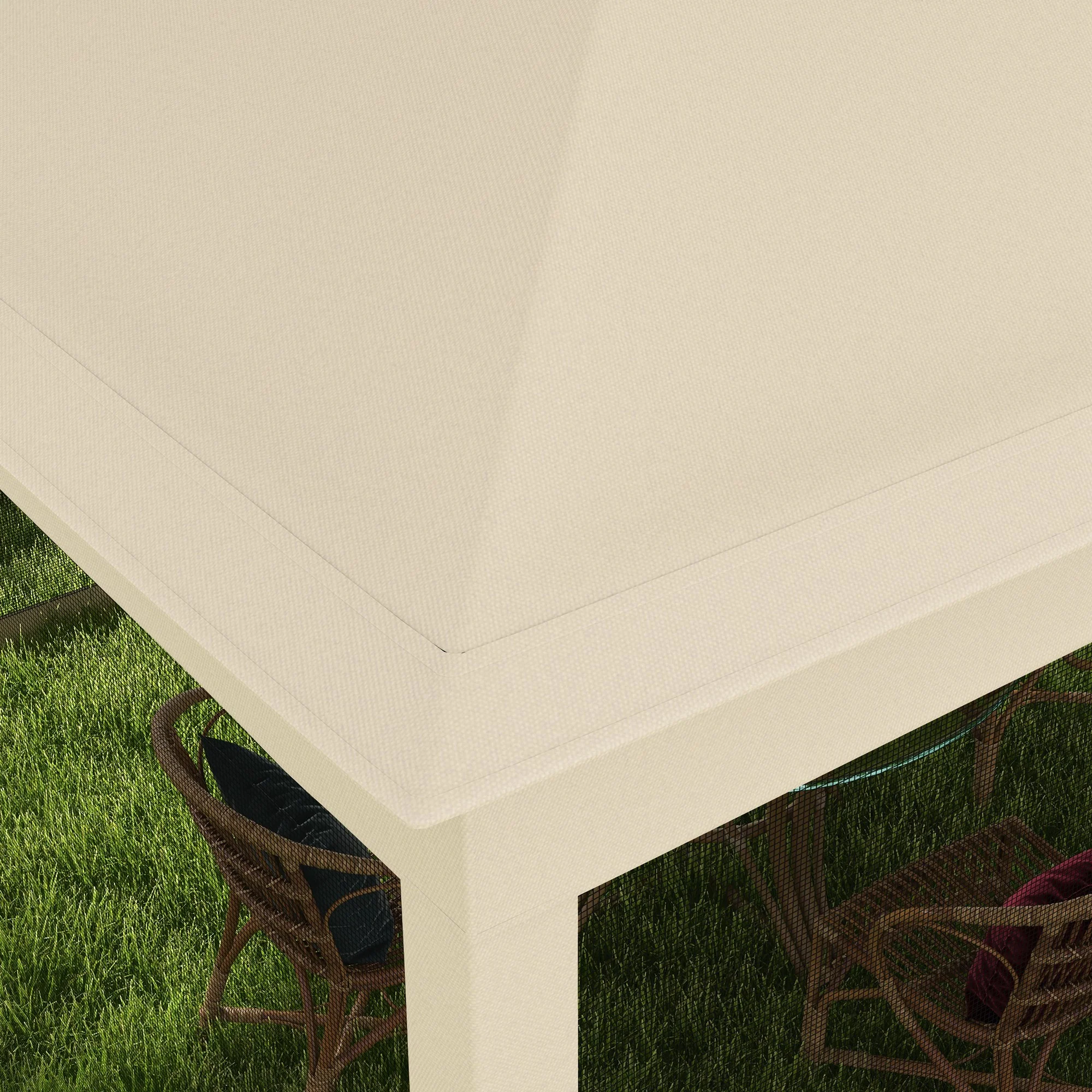 11'x11' Pop-Up Gazebo Shelter with Zipper Netting & Carry Bag, Beige - Image 10