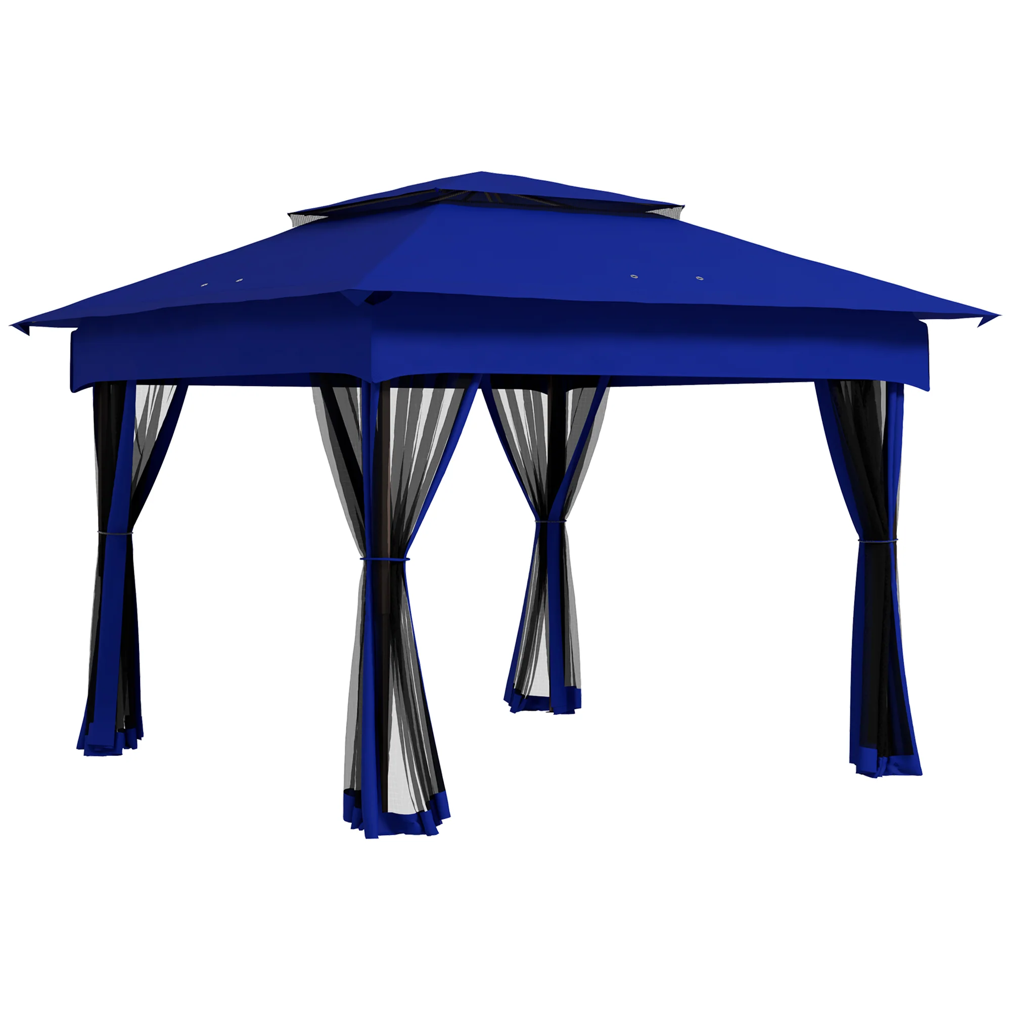 11' x 11' Pop-Up Canopy Shelter with Zipper Netting & Carry Bag, Blue