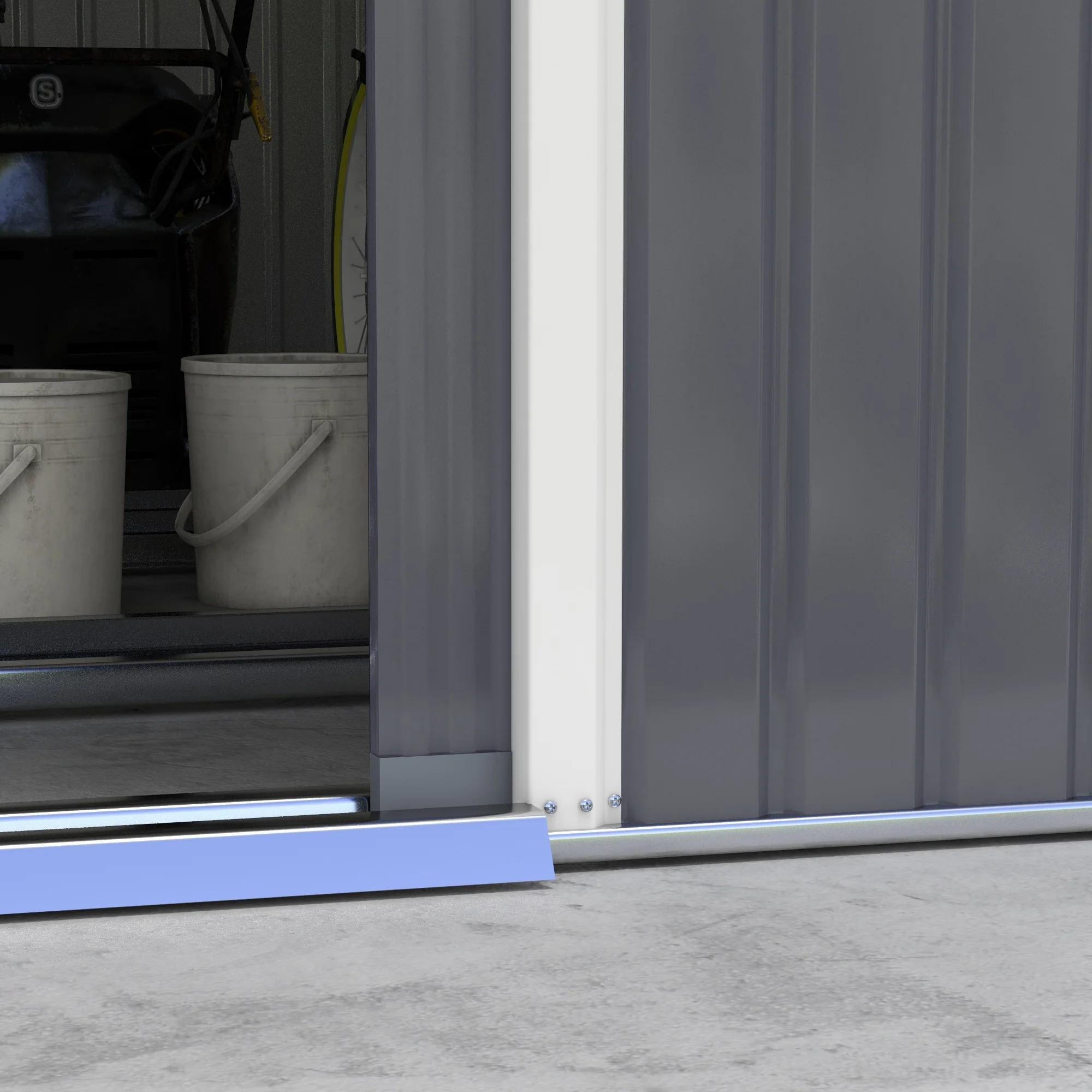 EverBase 11' x 13' Outdoor Storage Shed with Double Lockable Door & Air Vents, Dark Gray - Image 11
