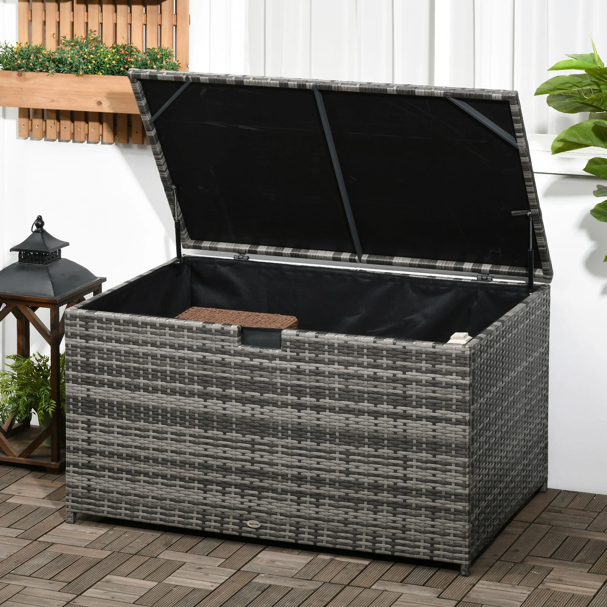 113 Gallon Waterproof Storage Container for Indoor, Patio, Pool, Garden, Dark Gray - Image 3