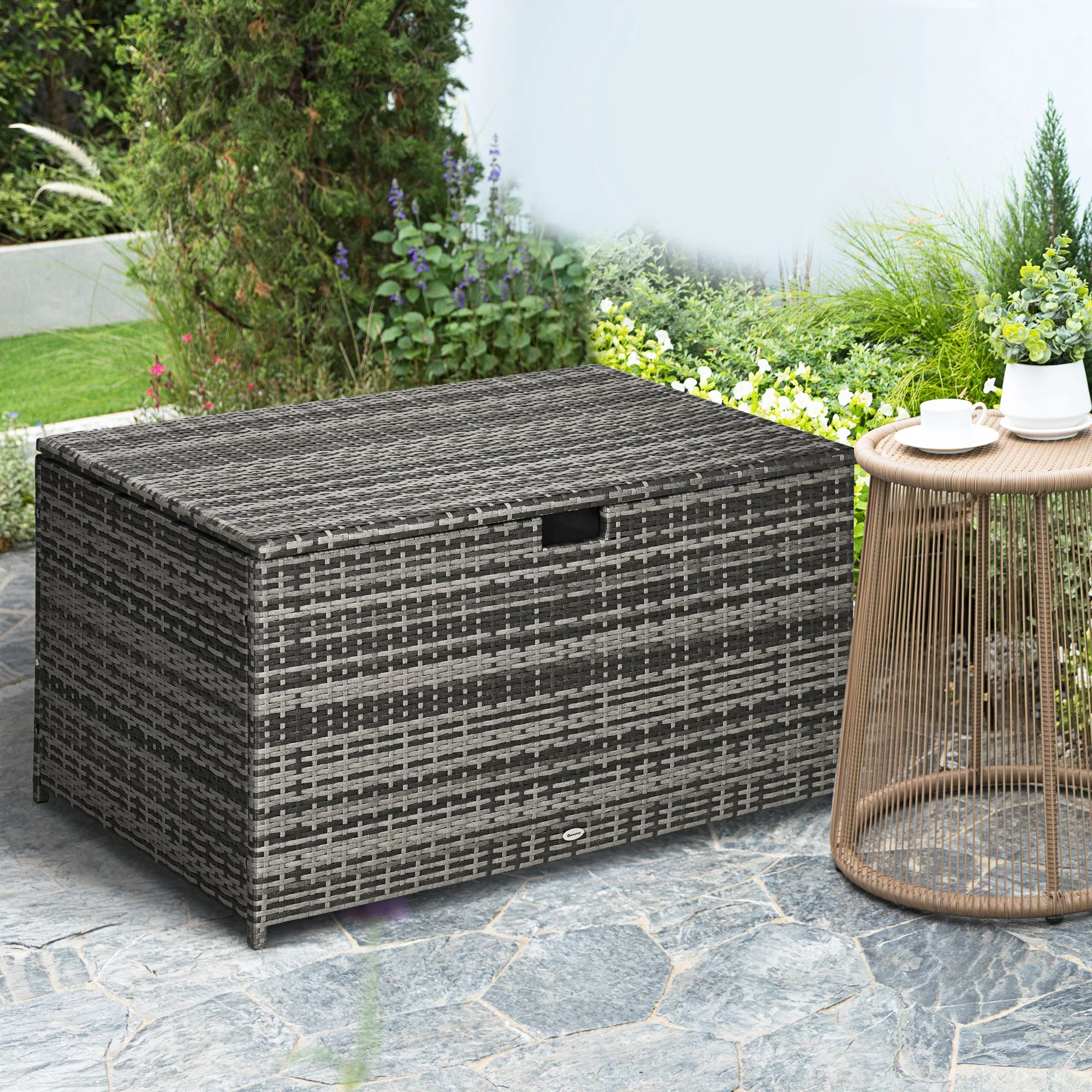 113 Gallon Waterproof Storage Container for Indoor, Patio, Pool, Garden, Dark Gray - Image 4