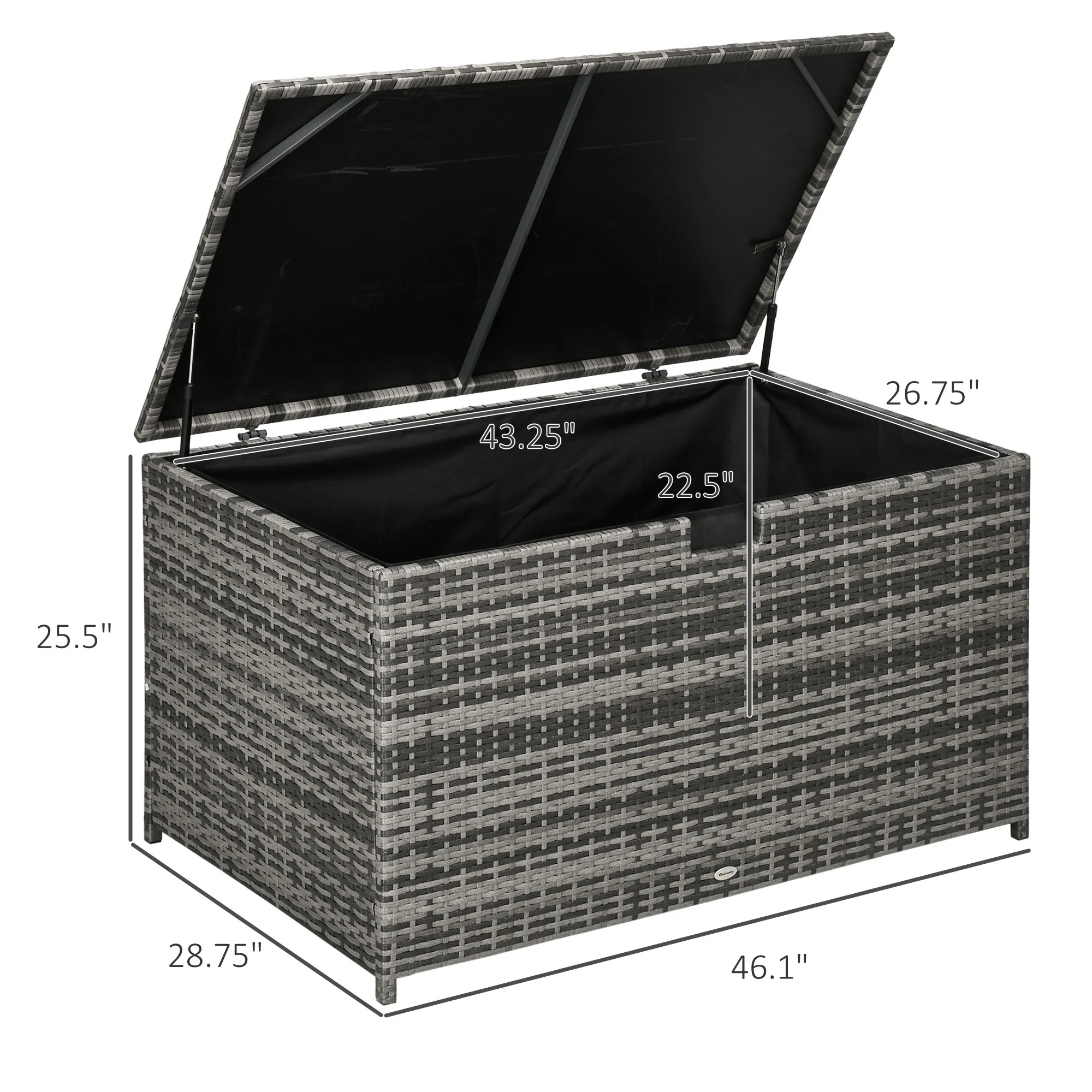 113 Gallon Waterproof Storage Container for Indoor, Patio, Pool, Garden, Dark Gray - Image 5