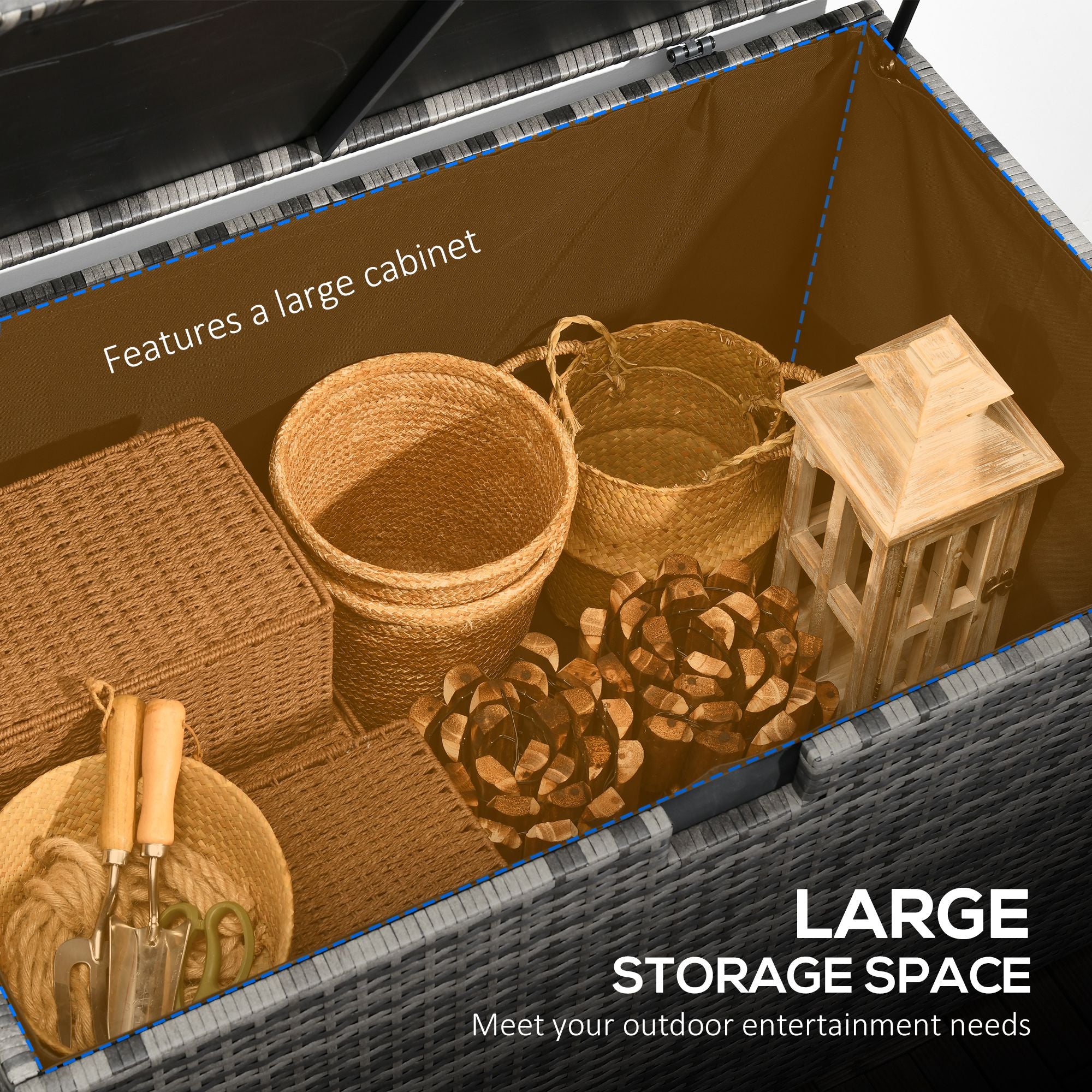 113 Gallon Waterproof Storage Container for Indoor, Patio, Pool, Garden, Dark Gray - Image 6