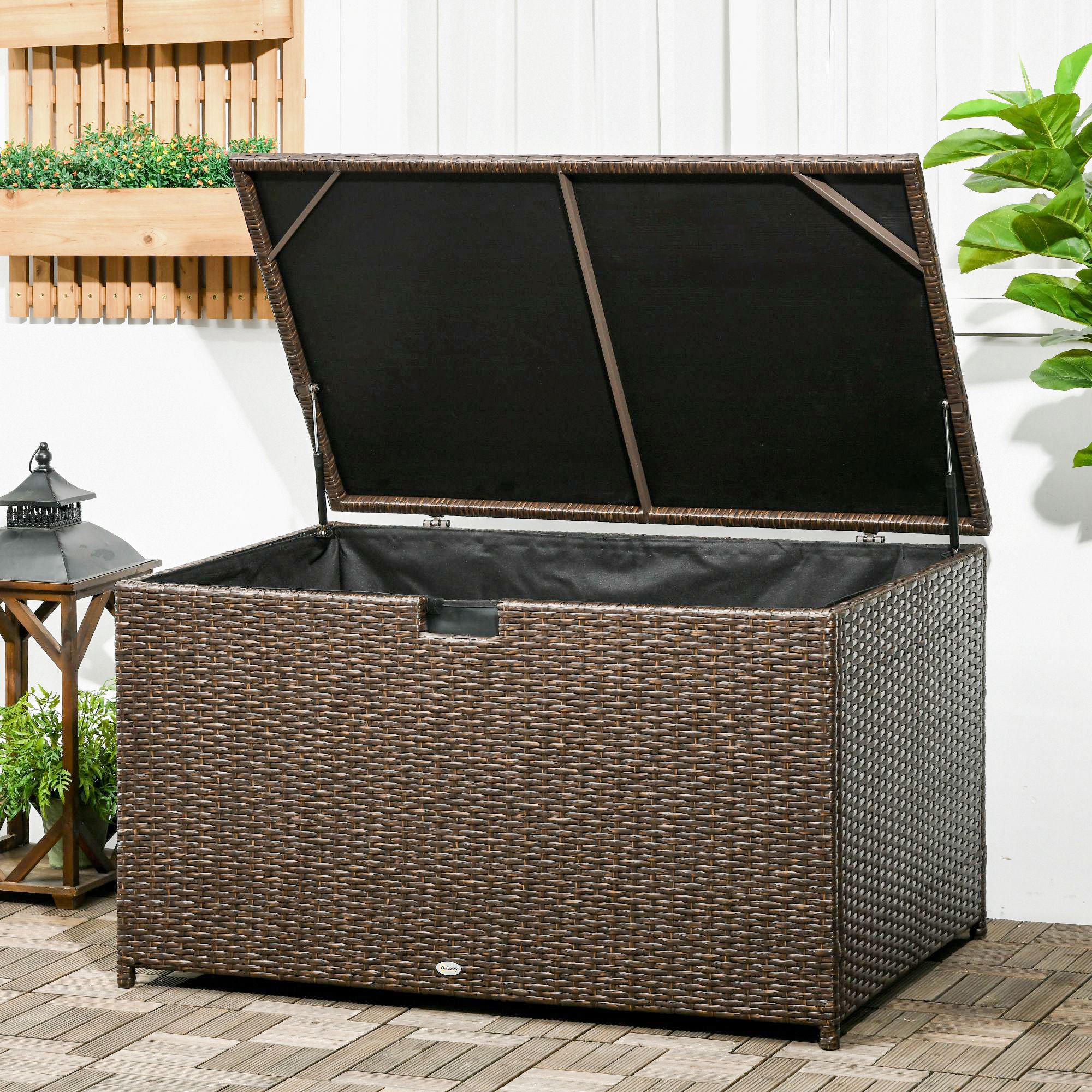 113 Gallon Waterproof Storage Container for Indoor, Patio, Pool, Garden, Brown - Image 3
