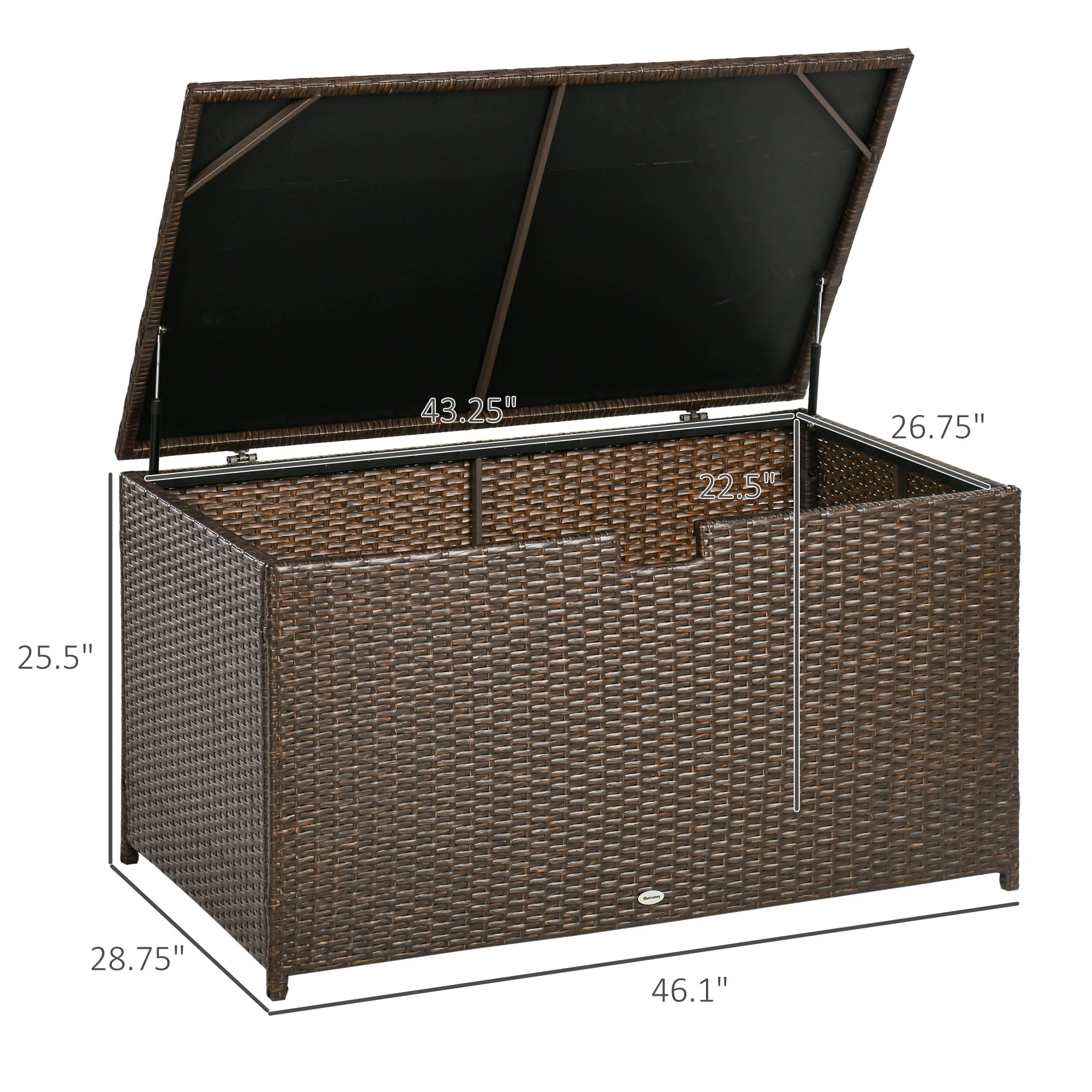 113 Gallon Waterproof Storage Container for Indoor, Patio, Pool, Garden, Brown - Image 5