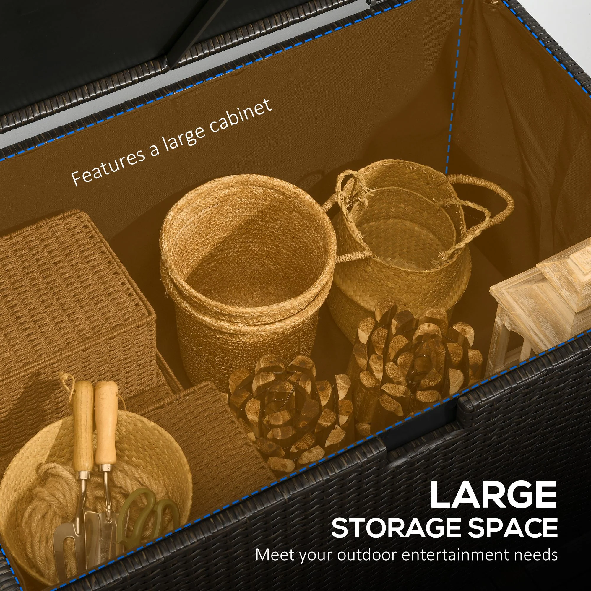 113 Gallon Waterproof Storage Container for Indoor, Patio, Pool, Garden, Brown - Image 6