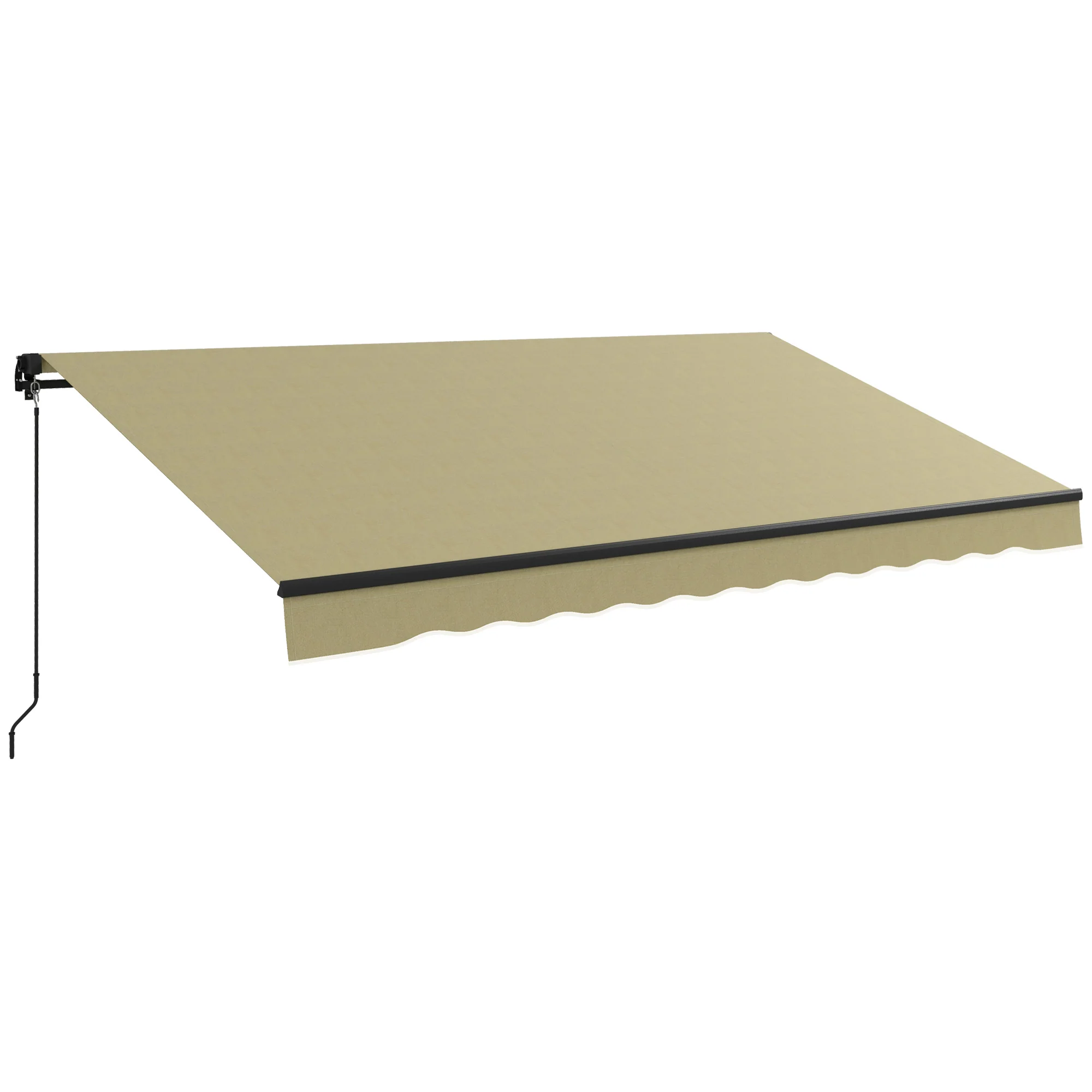 12' x 10' Retractable Awning, UV-Resistant 280GSM Sunshade Shelter for Deck & Balcony, Beige