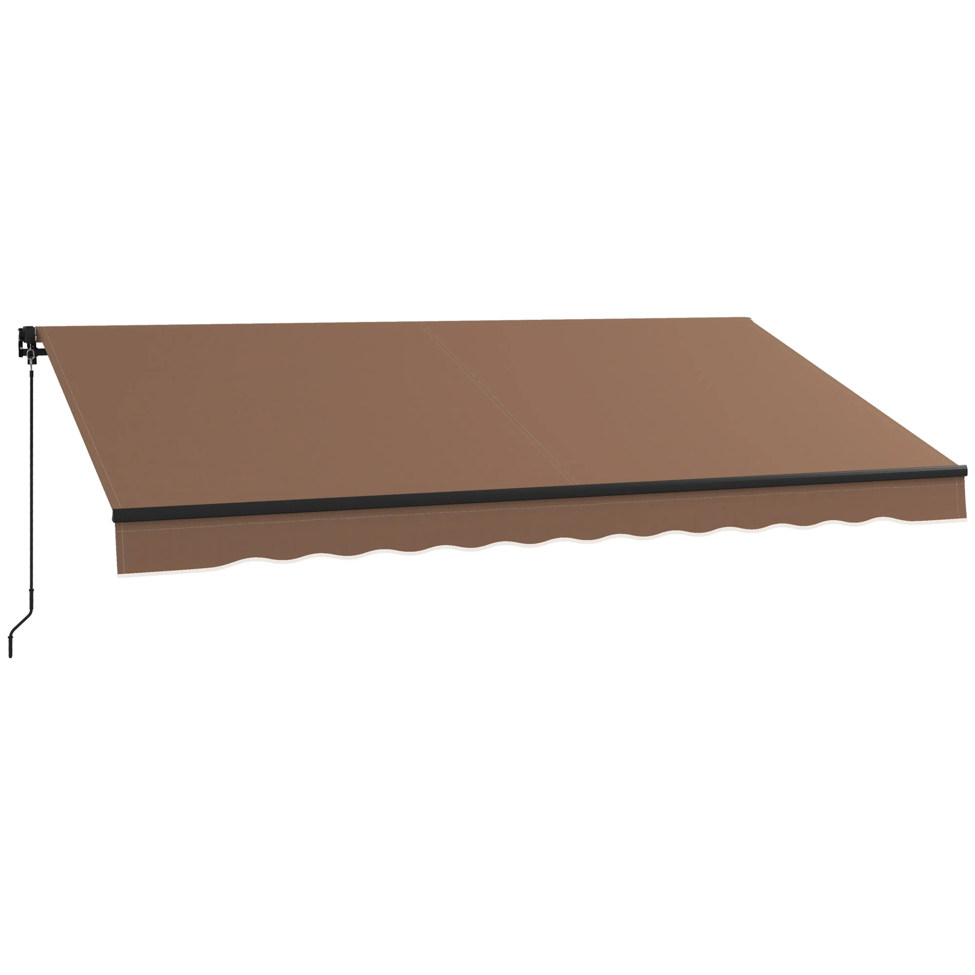 12' x 10' Retractable Awning, 280gsm UV Resistant Sunshade Shelter, Coffee - Image 12