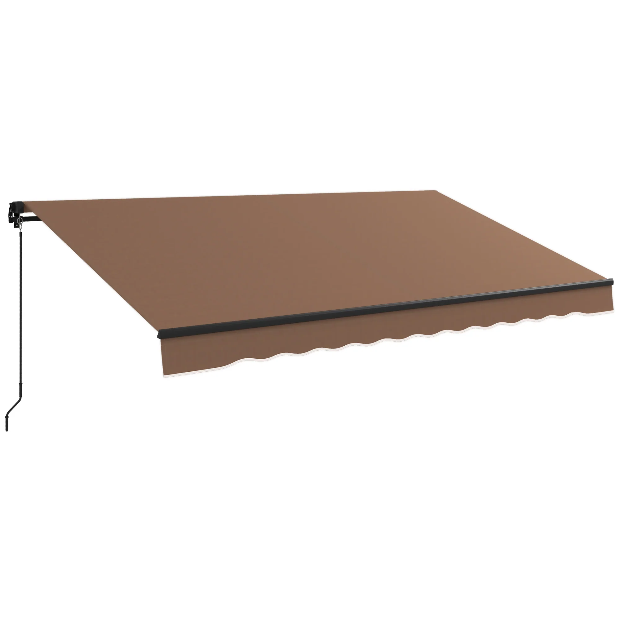 12' x 10' Retractable Awning, 280gsm UV Resistant Sunshade Shelter, Coffee - Image 2