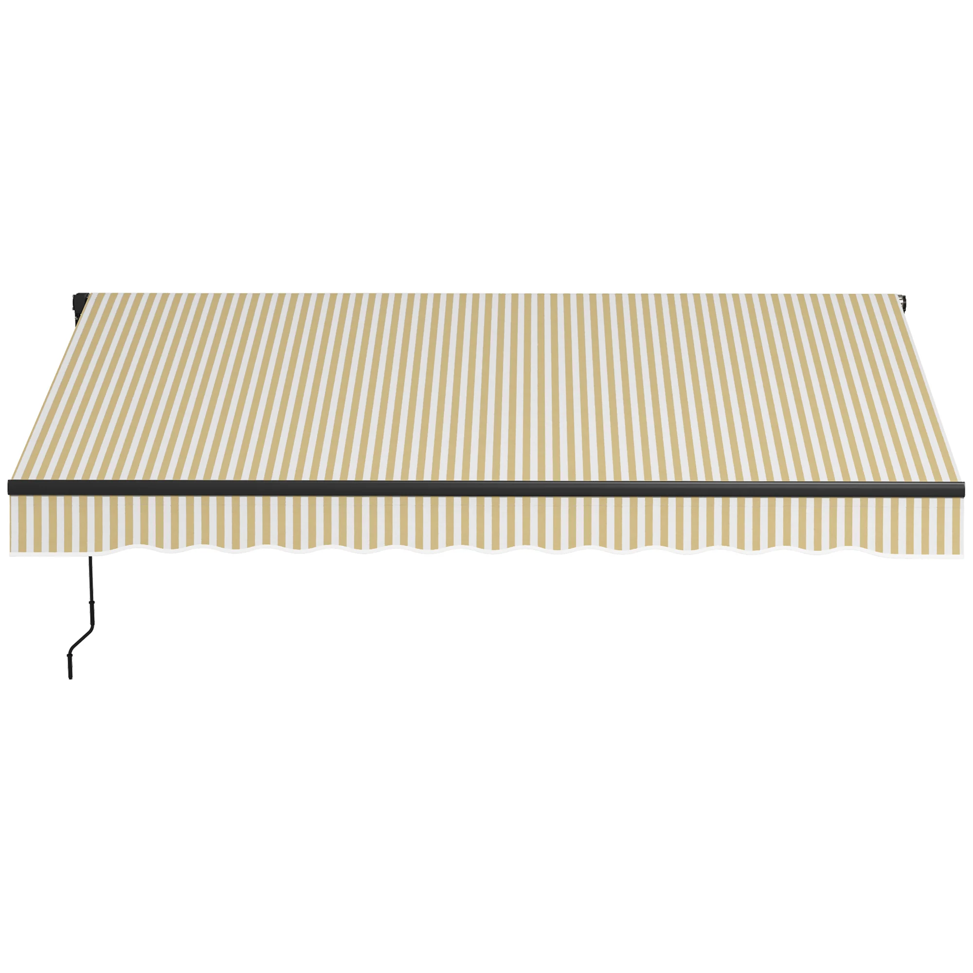 12' x 10' Retractable Awning UV-Resistant 280gsm Sunshade, Beige & White - Image 2