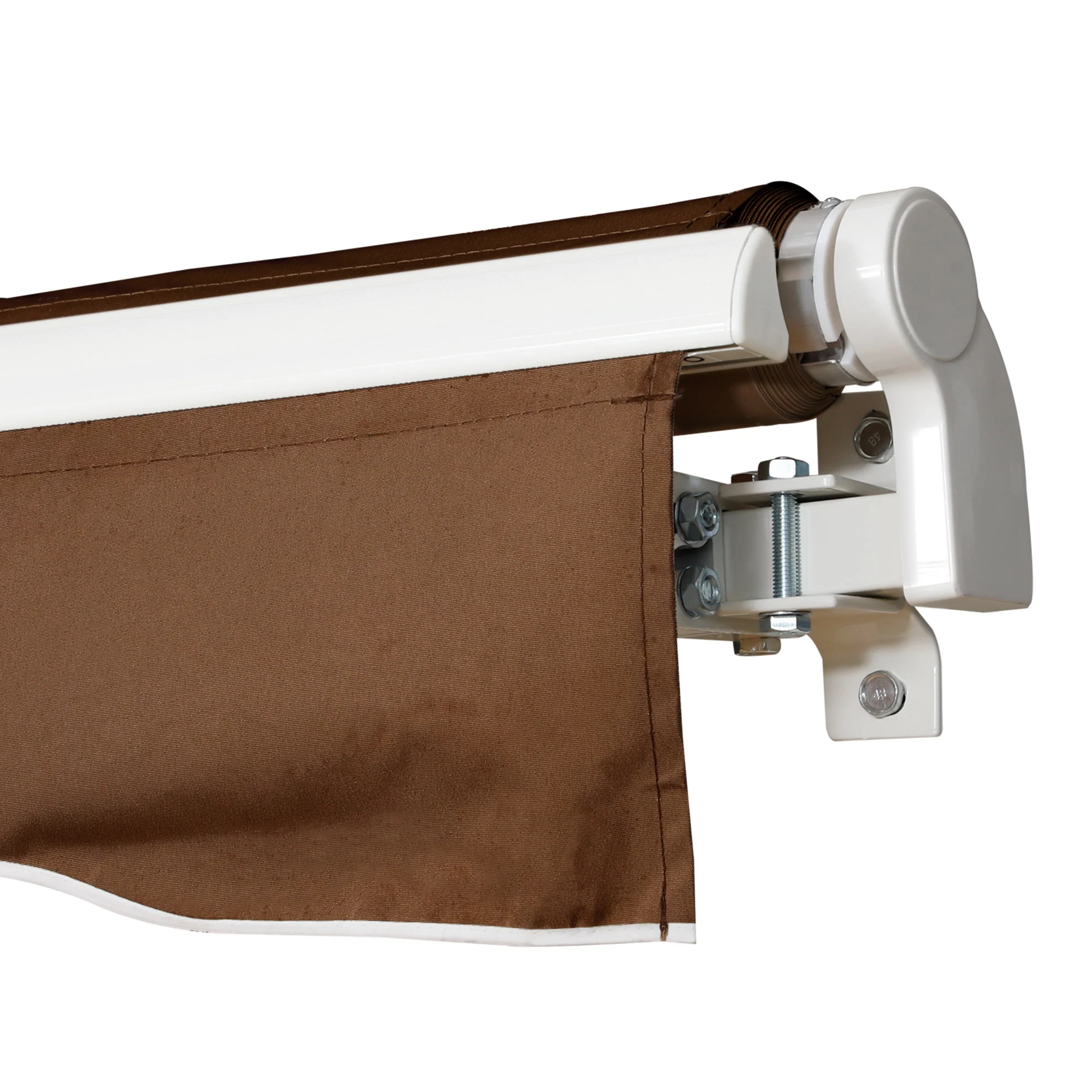 12' x 10' Retractable Patio Awning with Manual Crank, UV & Water-Resistant Fabric, Coffee - Image 10