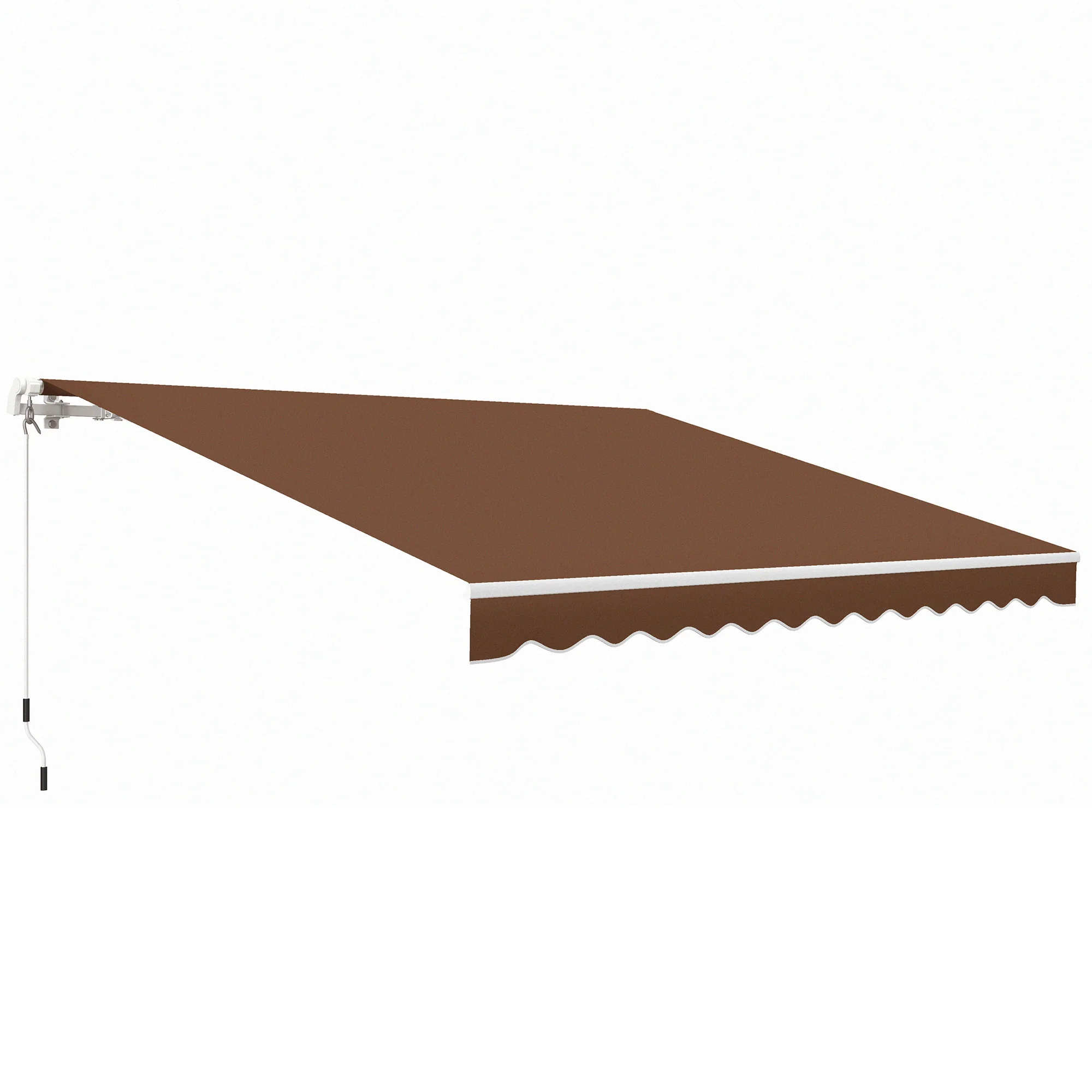12' x 10' Retractable Patio Awning with Manual Crank, UV & Water-Resistant Fabric, Coffee - Image 12