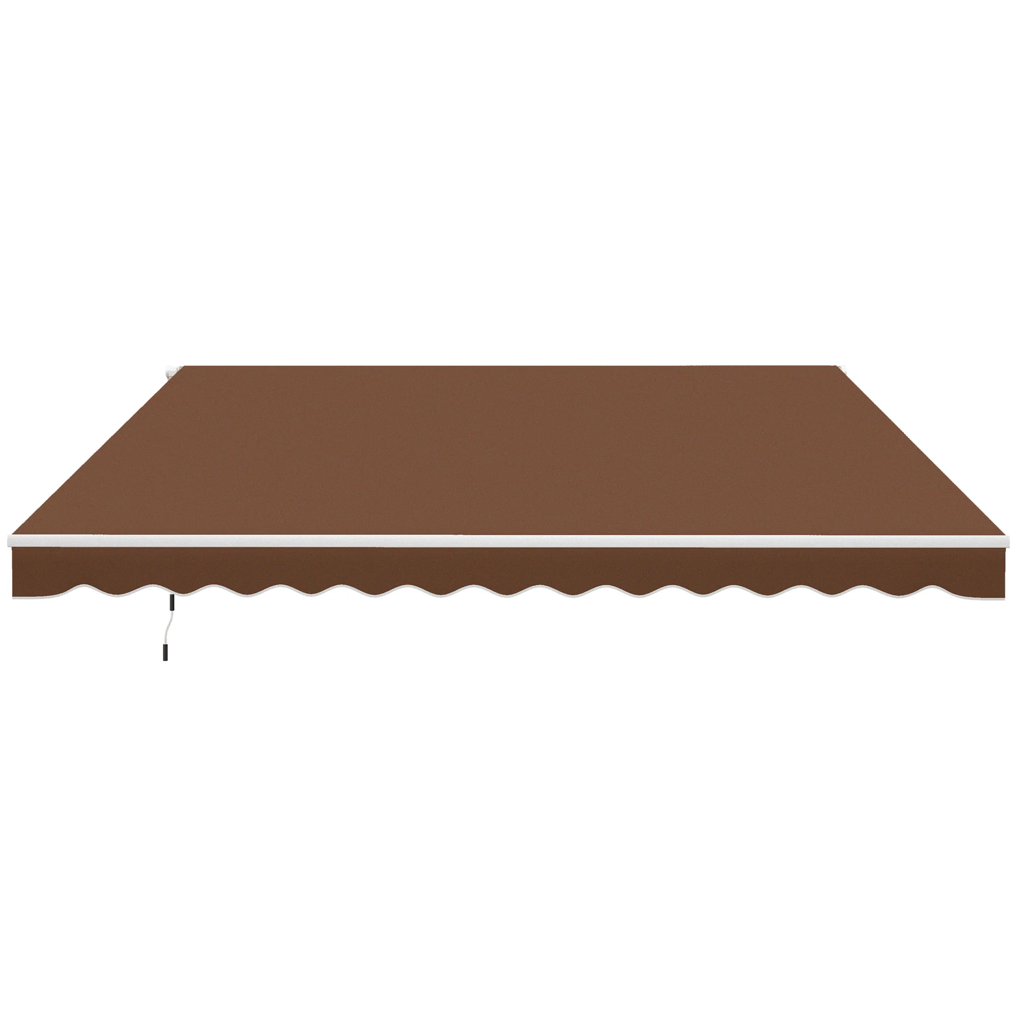 12' x 10' Retractable Patio Awning with Manual Crank, UV & Water-Resistant Fabric, Coffee - Image 2