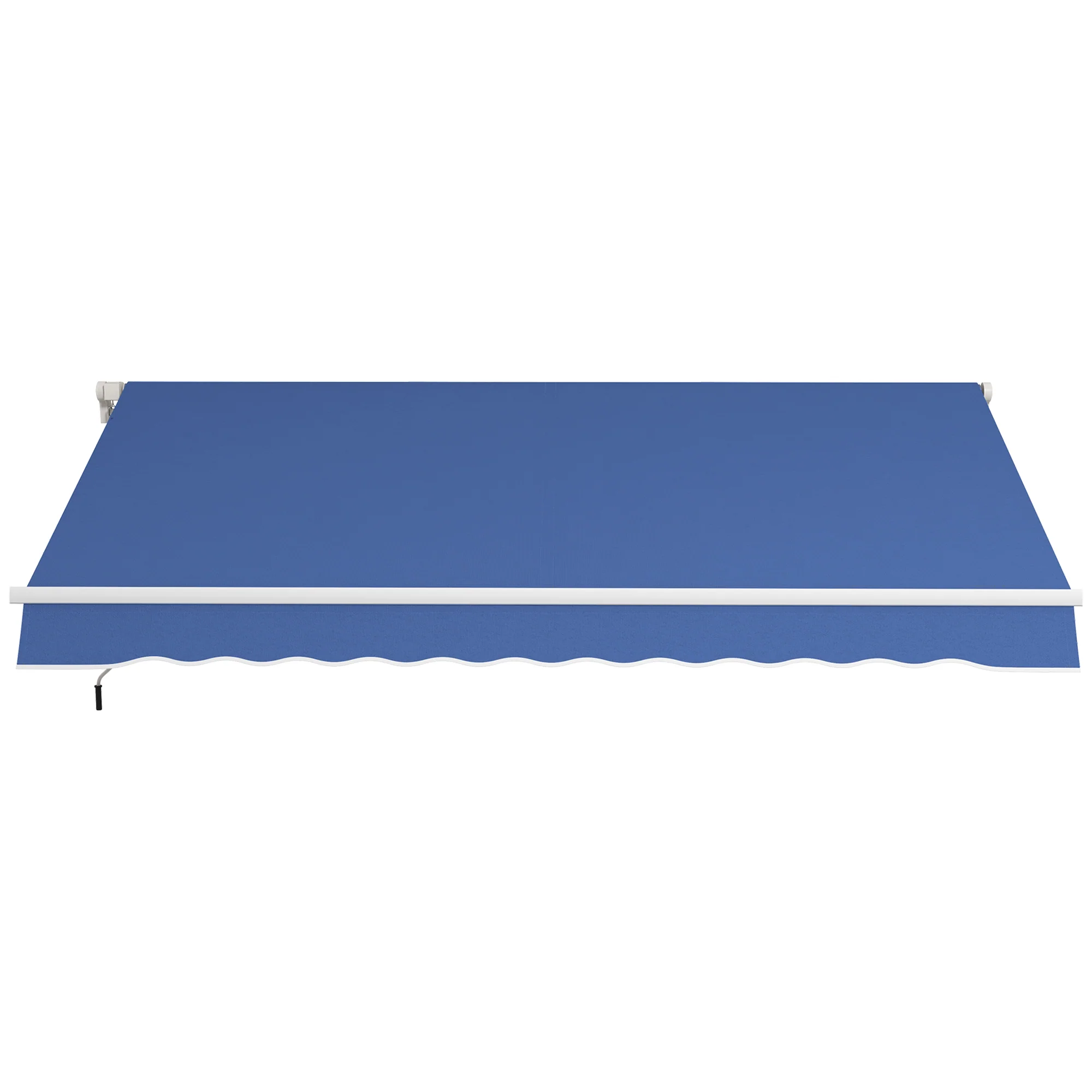 12' x 10' Retractable Awning, Manual Adjustable Sunshade Shelter, Dark Blue - Image 2