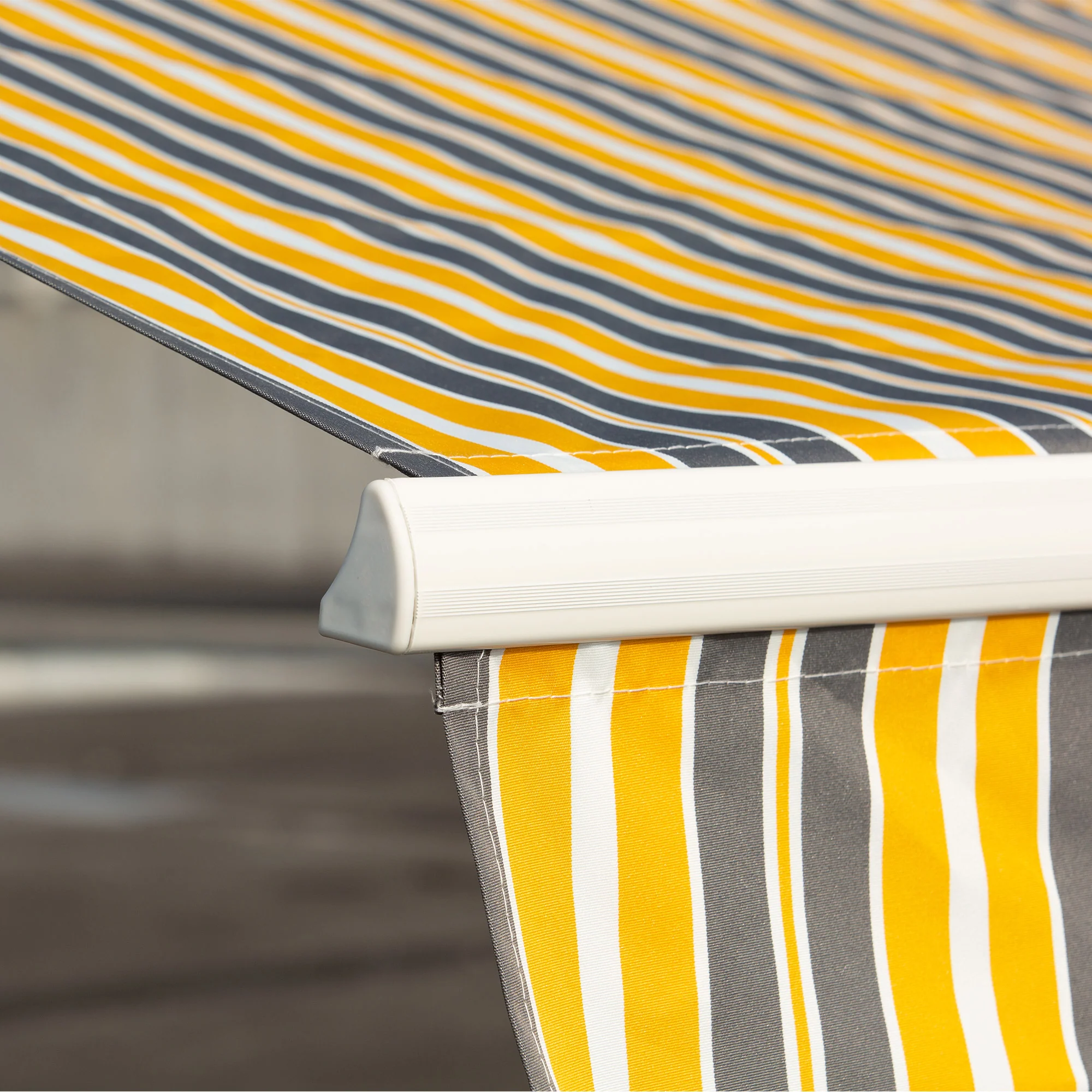 12' x 10' Retractable Awning with Adjustable Design, Sunshade Shelter in Yellow & Grey - Image 11