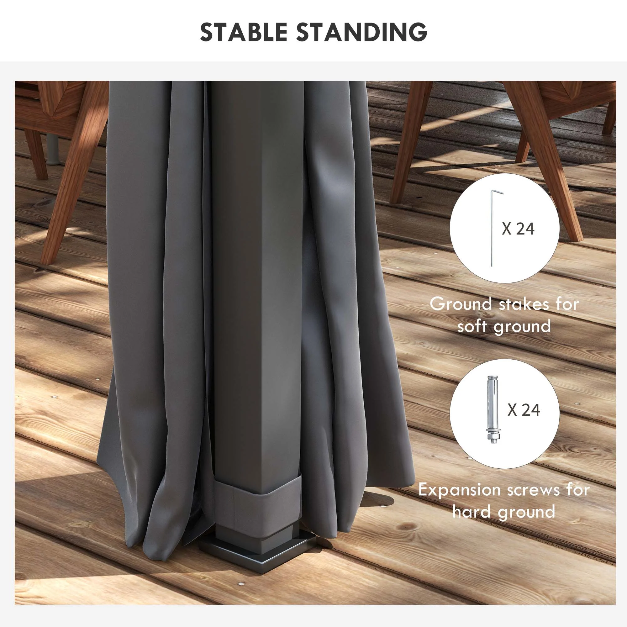 12' x 19' Aluminum Pergola with Adjustable Louvers, Curtains & Netting, Dark Gray - Image 9