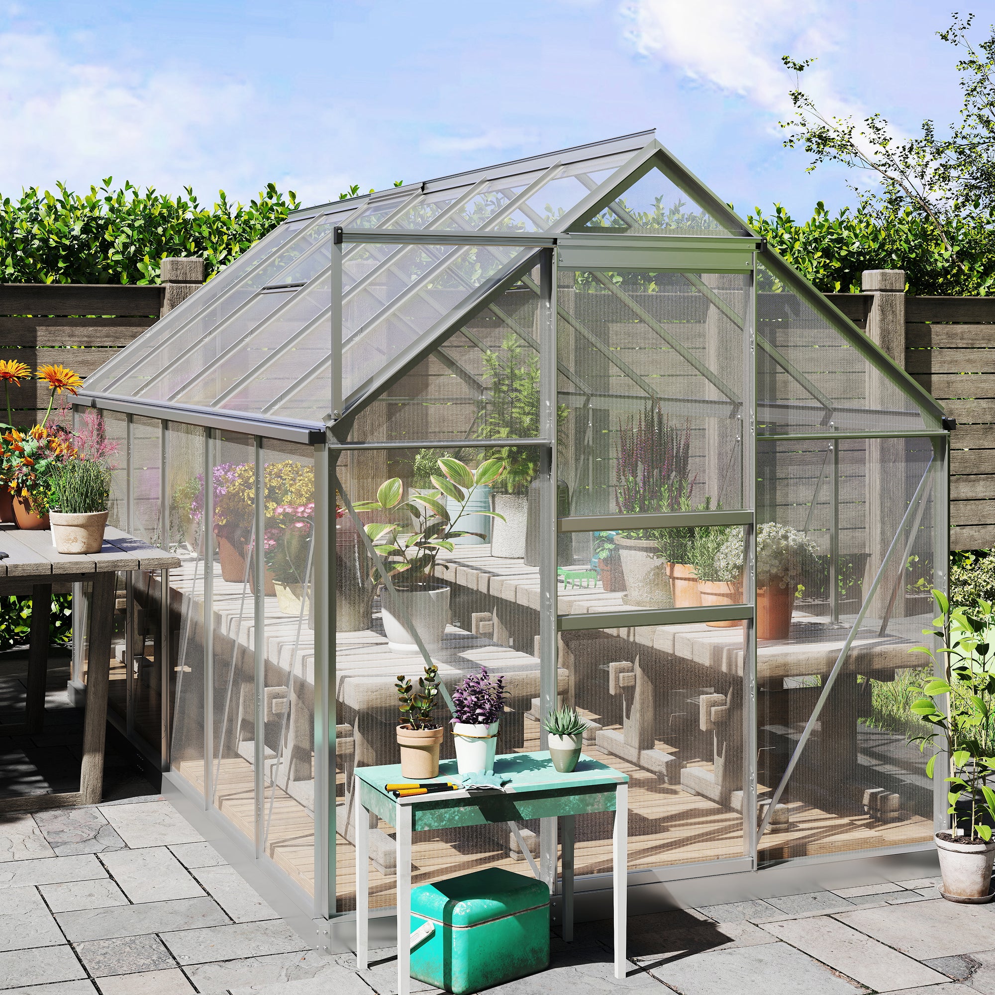 BloomGreen 12' x 6' Greenhouse with Adjustable Roof Vent Silver - Image 3