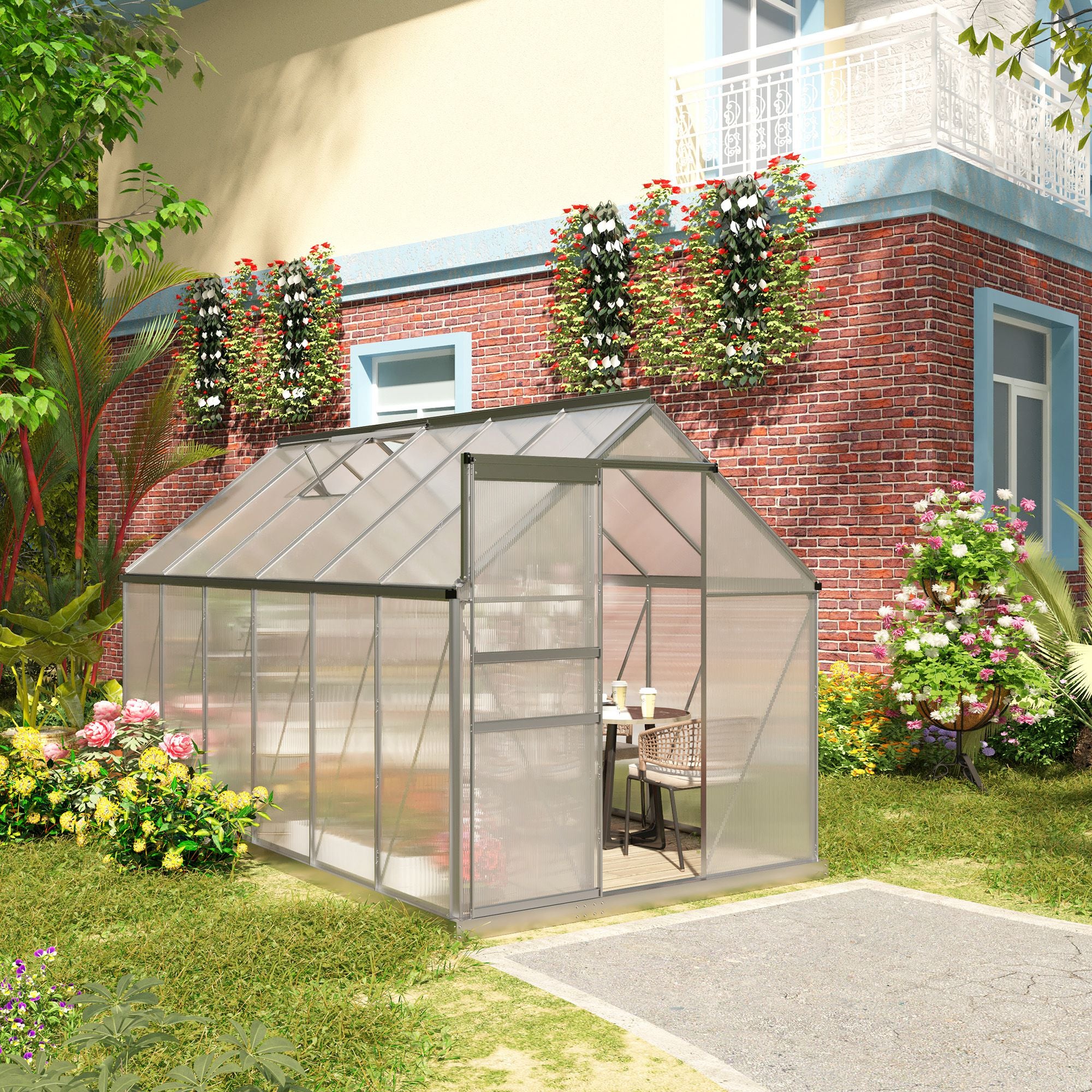 BloomGreen 12' x 6' Greenhouse with Adjustable Roof Vent Silver - Image 4