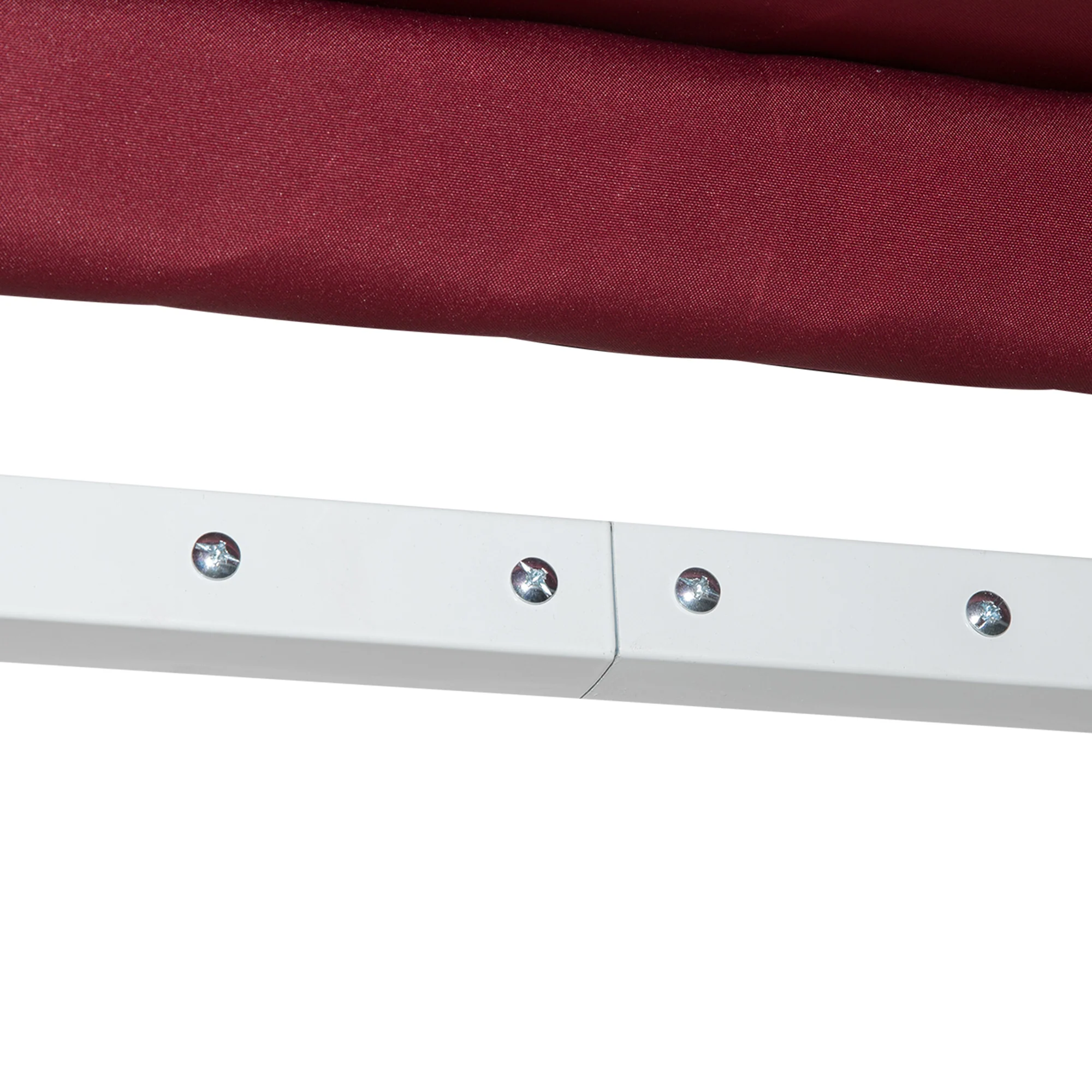 12' x 8' Retractable Patio Awning with Manual Crank Handle, Red Sun Shade Canopy - Image 11