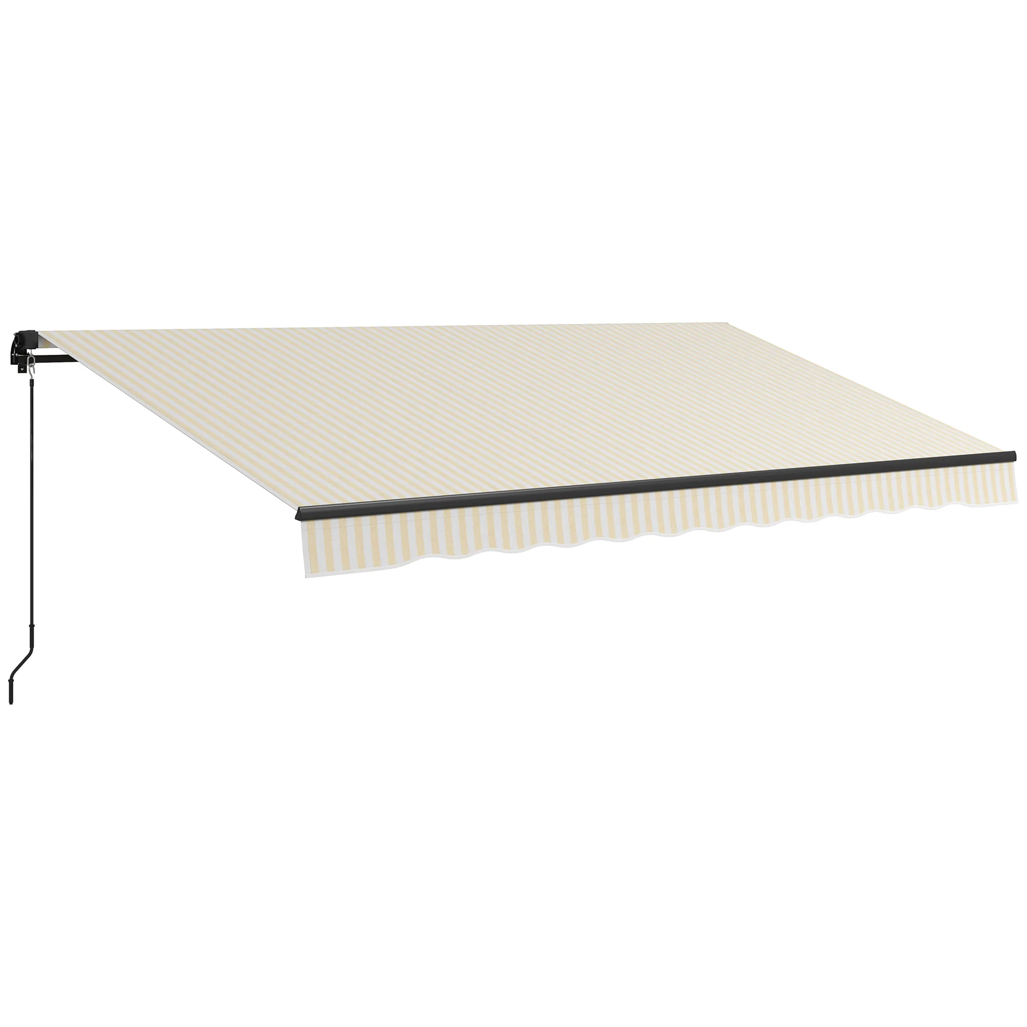 13' x 10' Retractable Awning, 280GSM UV-Resistant Sunshade Shelter, Beige/White - Image 12