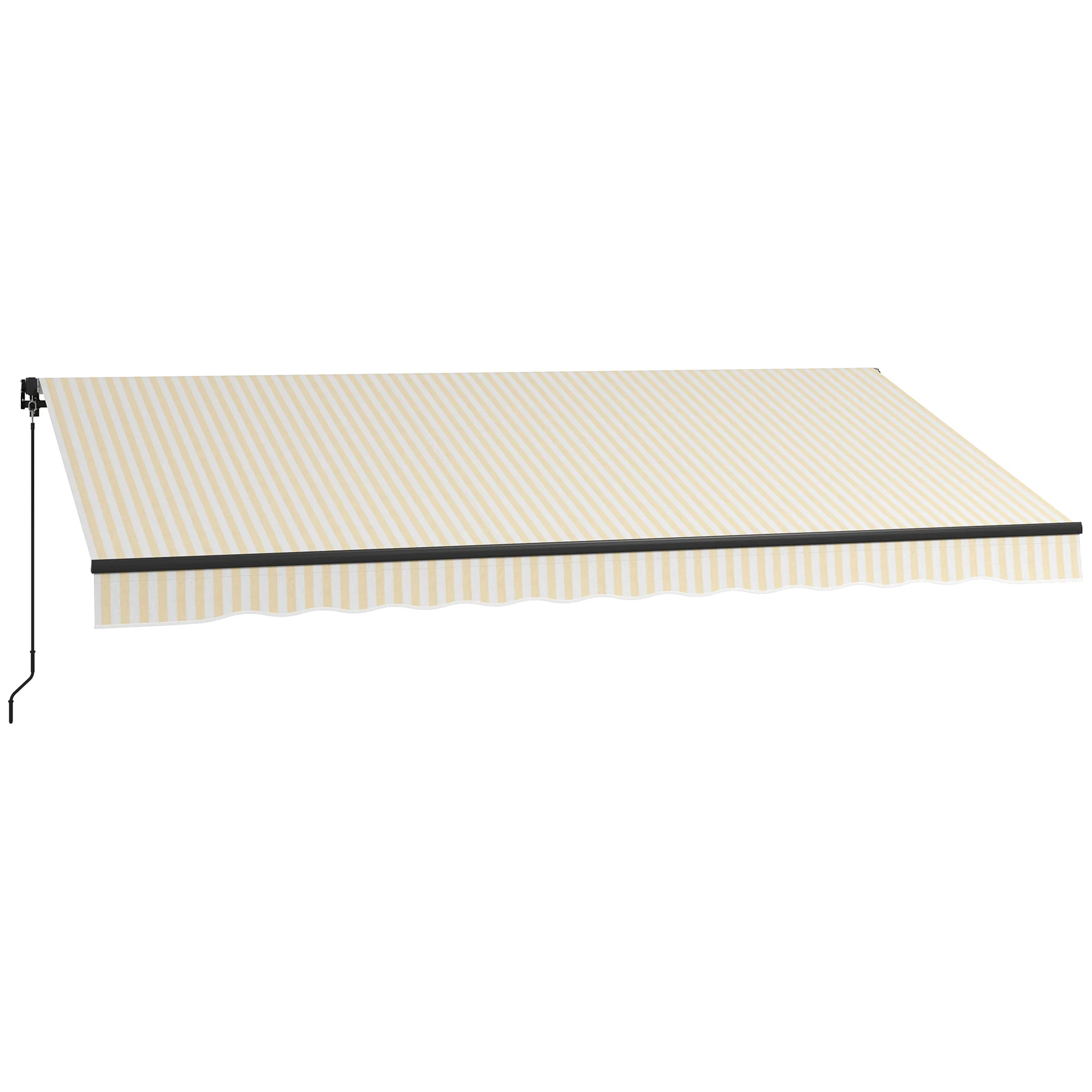 13' x 10' Retractable Awning, 280GSM UV-Resistant Sunshade Shelter, Beige/White - Image 2
