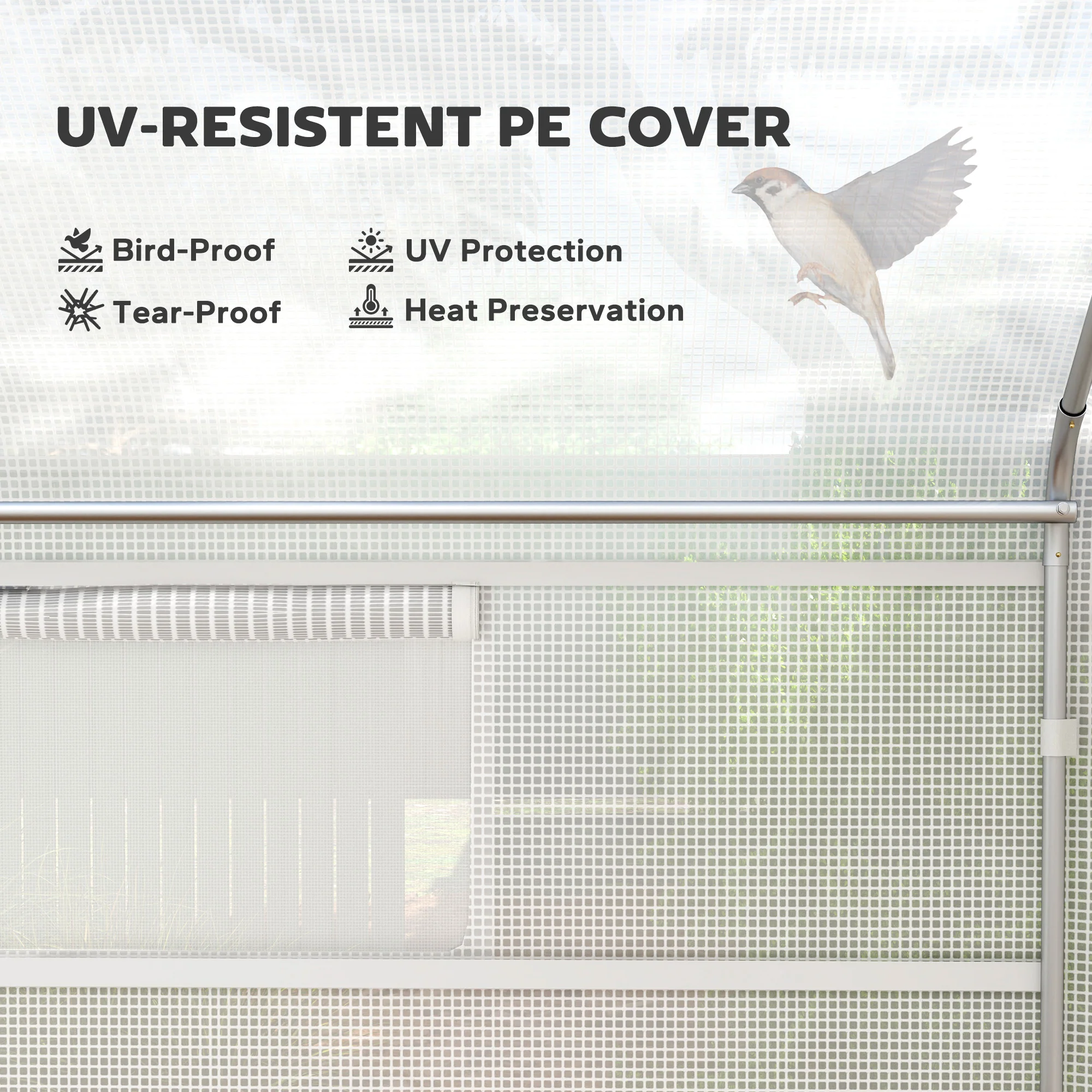 13' x 10' x 6.5' Large Walk-In Tunnel Green House with Upgraded Galvanized Steel Frame, White - Image 6