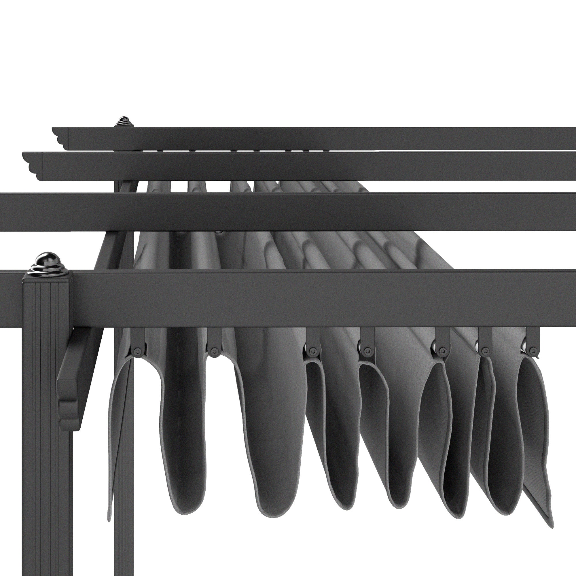 13' x 13' Aluminum Retractable Pergola Canopy, for Garden Patio Backyard Deck, Gray - Image 10