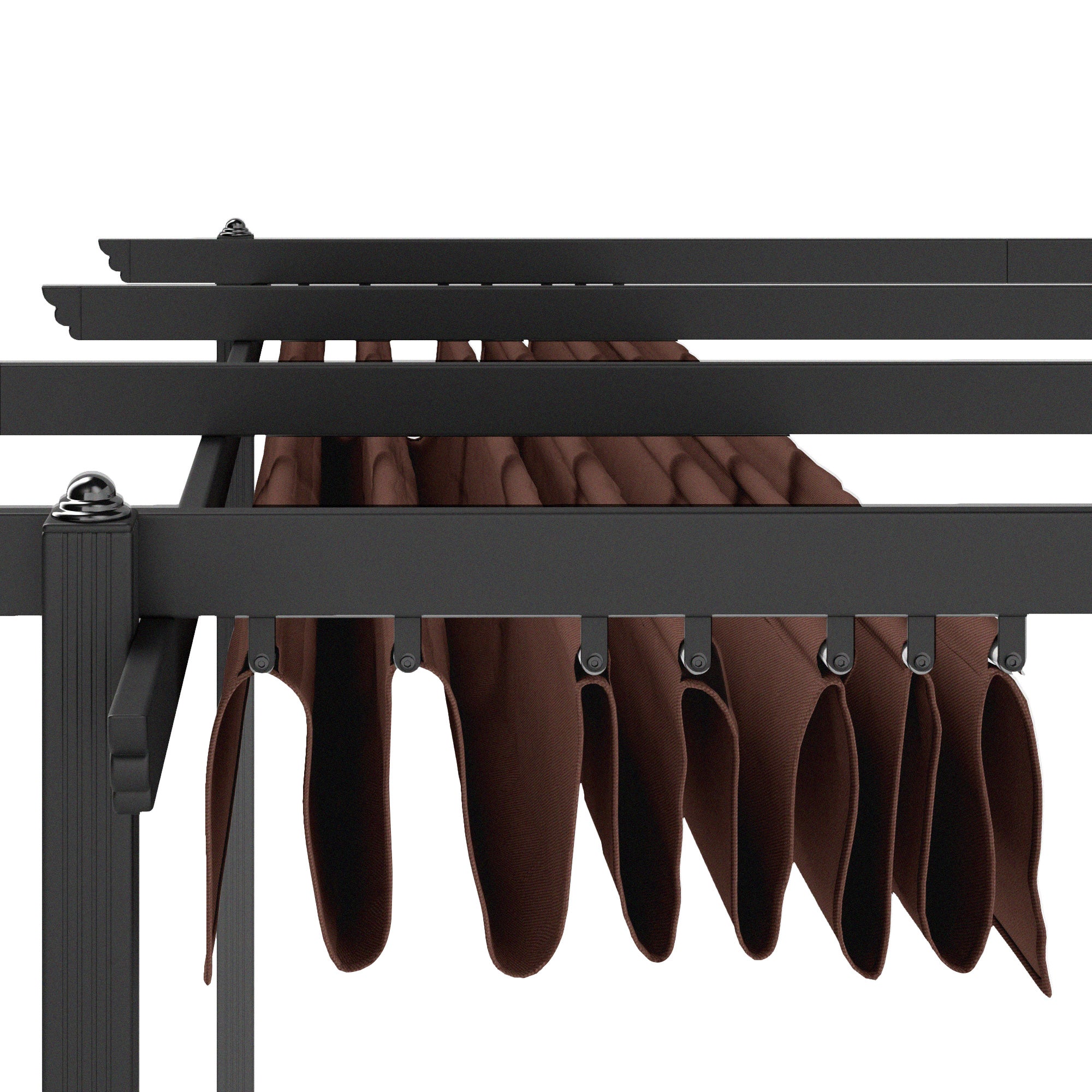 13' x 13' Aluminum Retractable Pergola Canopy, for Garden Patio Backyard Deck, Brown - Image 10