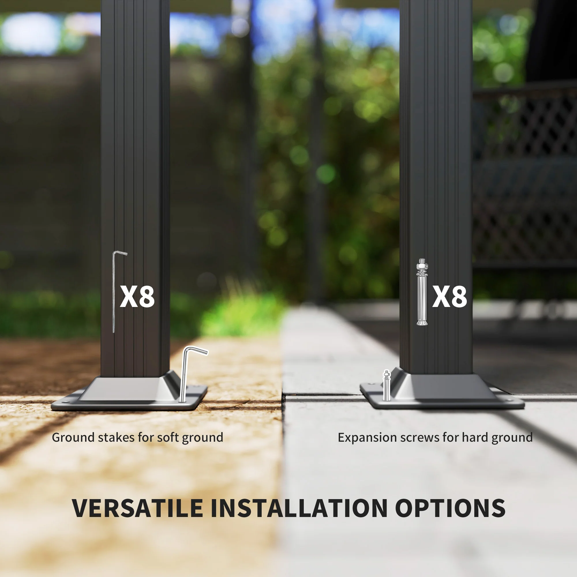 13' x 13' Aluminum Retractable Pergola Canopy, for Garden Patio Backyard Deck, White - Image 9