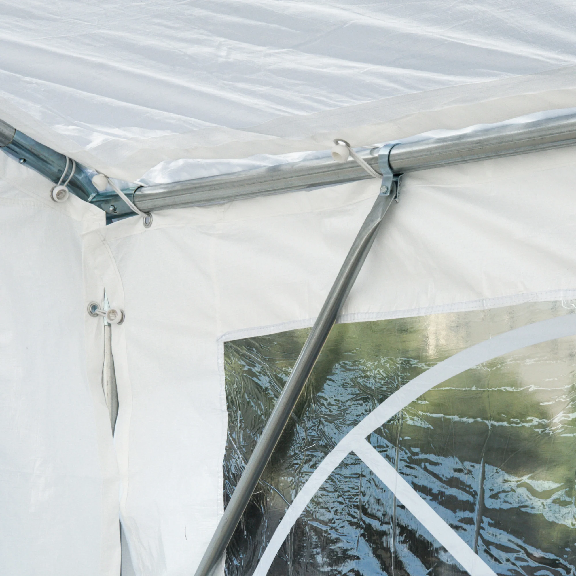 13' x 26' Heavy-duty Outdoor Party Tent with 4 Sidewalls & 8 Windows, White - Image 11