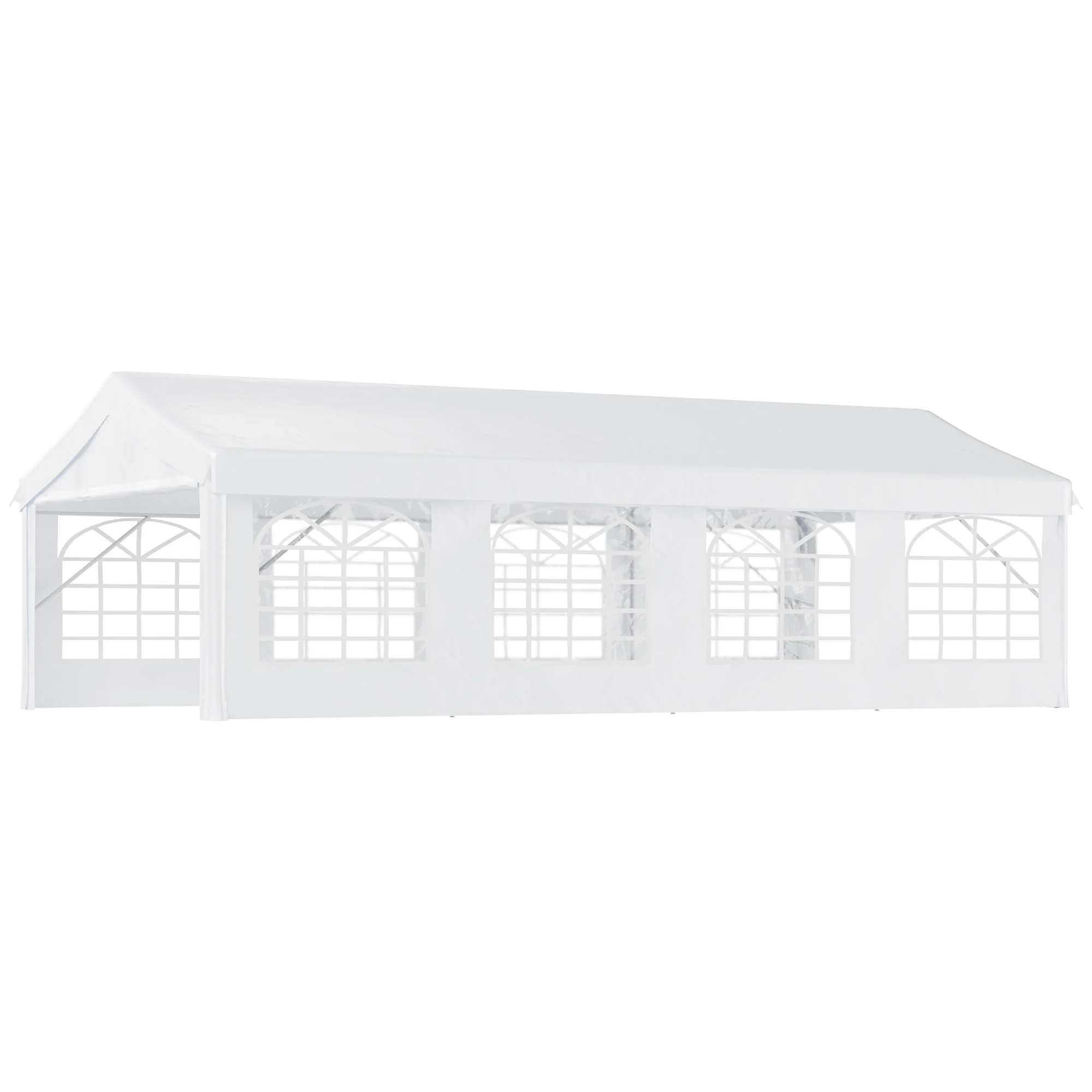13' x 26' Heavy-duty Outdoor Party Tent with 4 Sidewalls & 8 Windows, White - Image 2