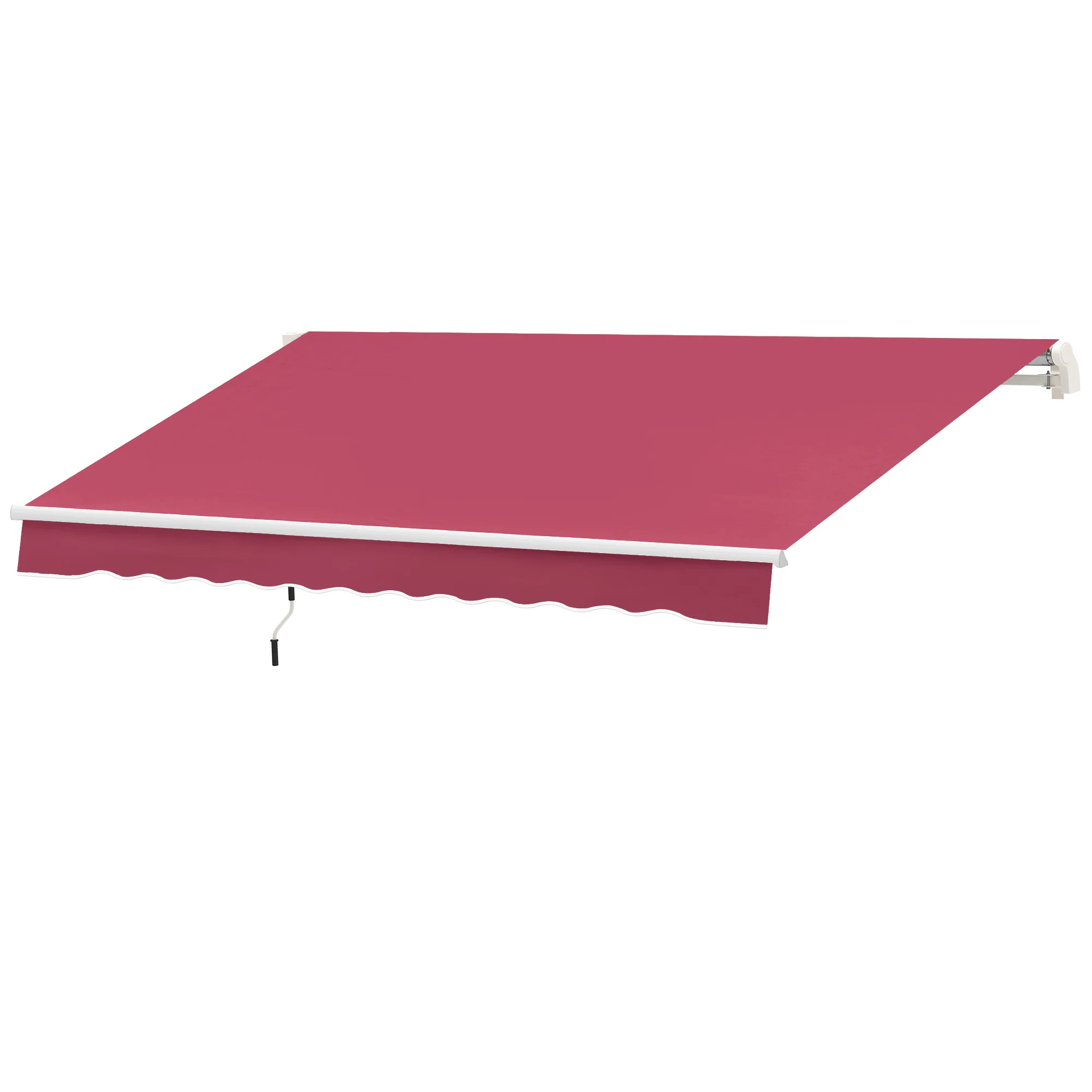 13' x 8' Retractable Patio Awning, Manual Crank, UV/Water-Resistant & Aluminum Frame - Wine Red - Image 2