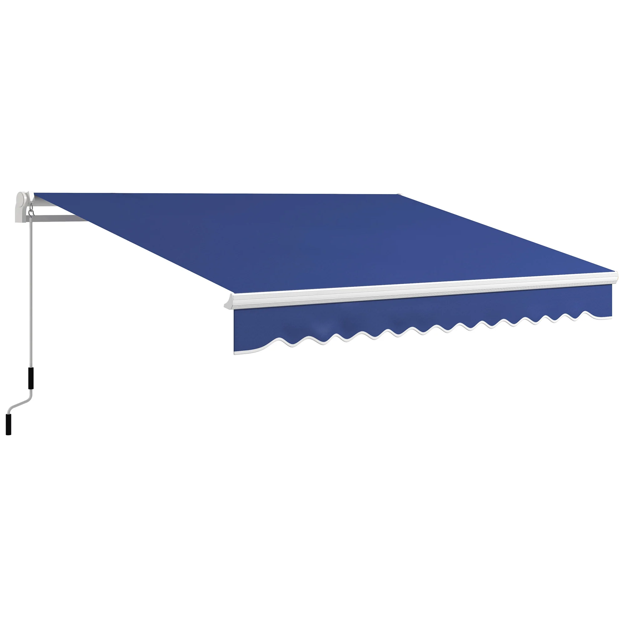 13' x 8' Manual Retractable Sun Shade w/UV Protection & Easy Crank, Dark Blue