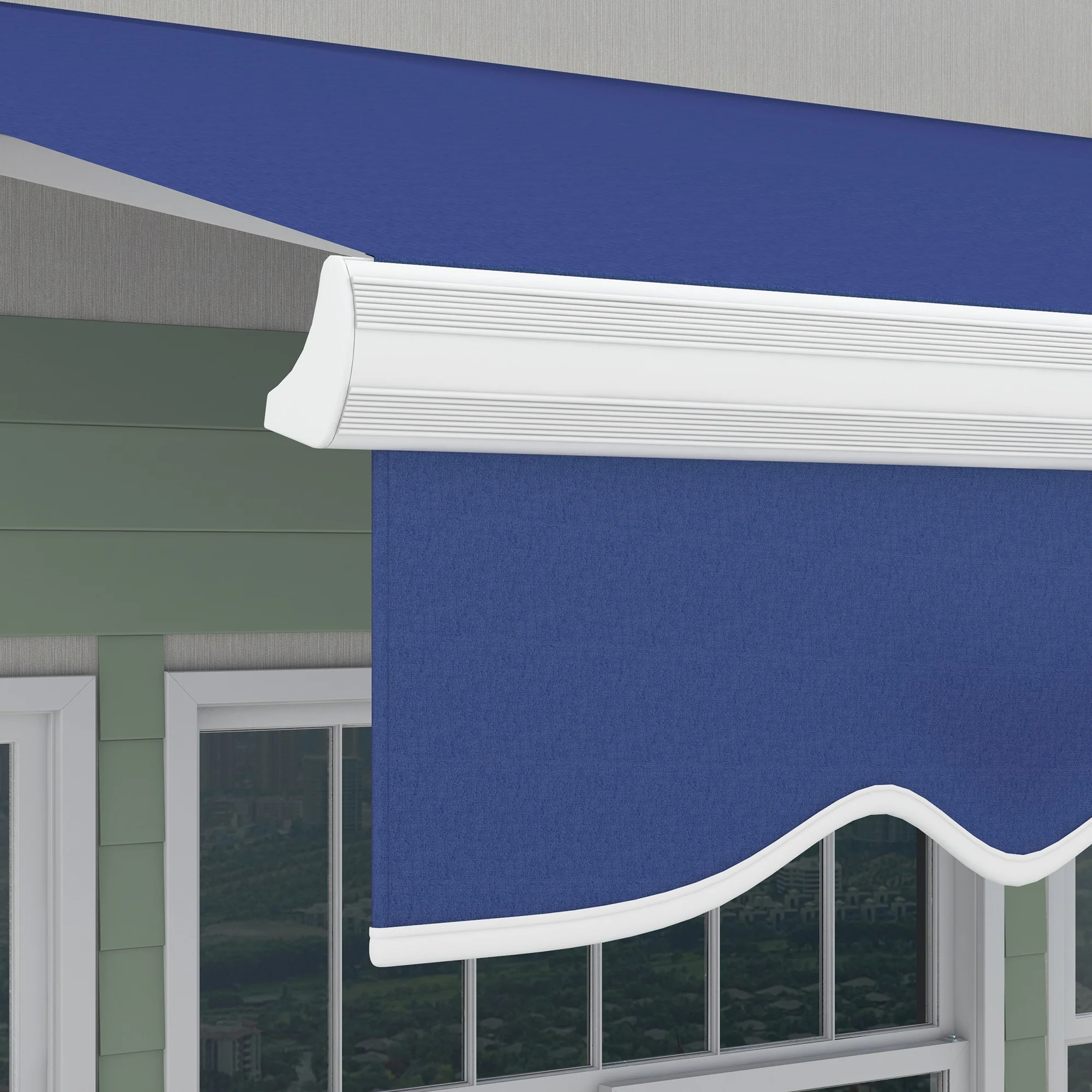 13' x 8' Manual Retractable Sun Shade w/UV Protection & Easy Crank, Dark Blue - Image 11