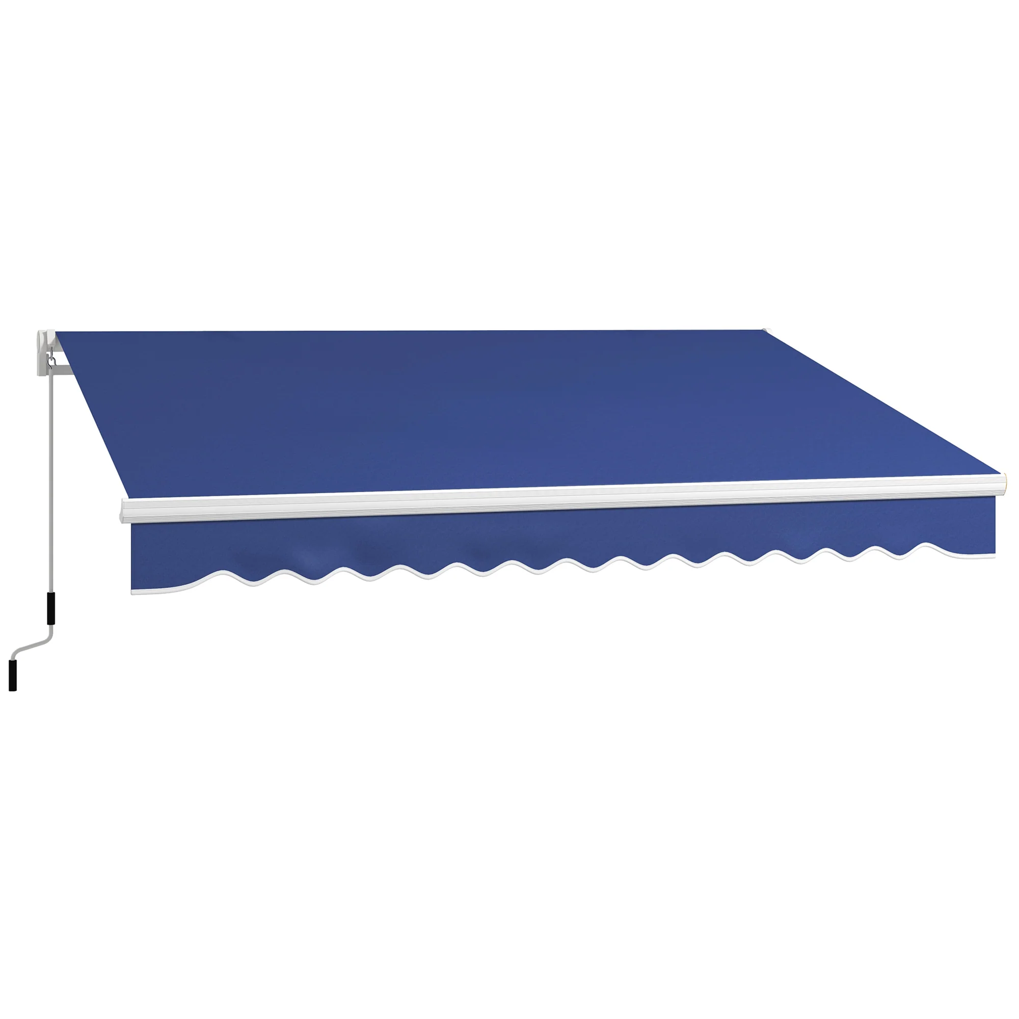 13' x 8' Manual Retractable Sun Shade w/UV Protection & Easy Crank, Dark Blue - Image 2