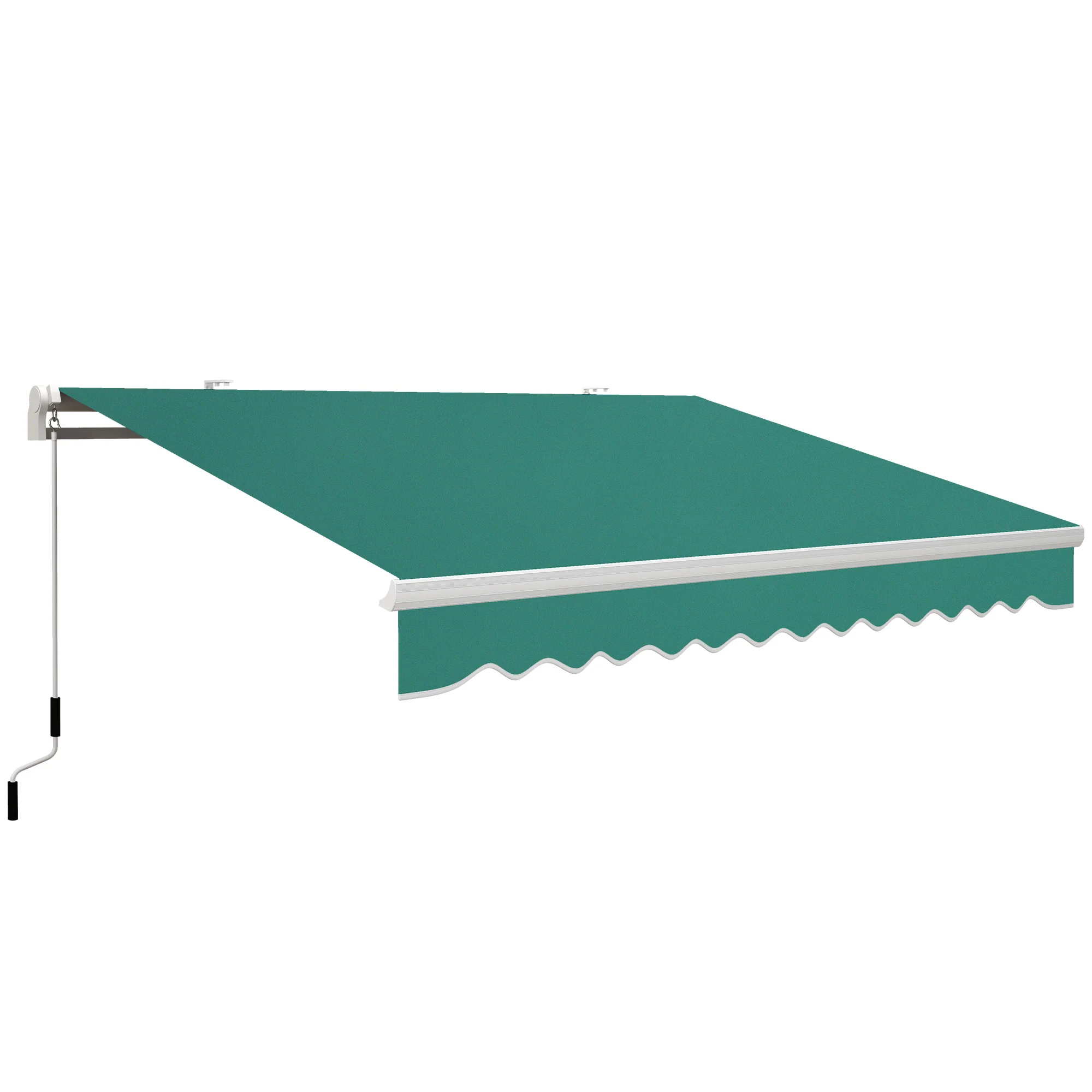 13' x 8' Retractable Patio Awning with Manual Crank, UV/Water-Resistant & Aluminum Frame, Green - Image 12