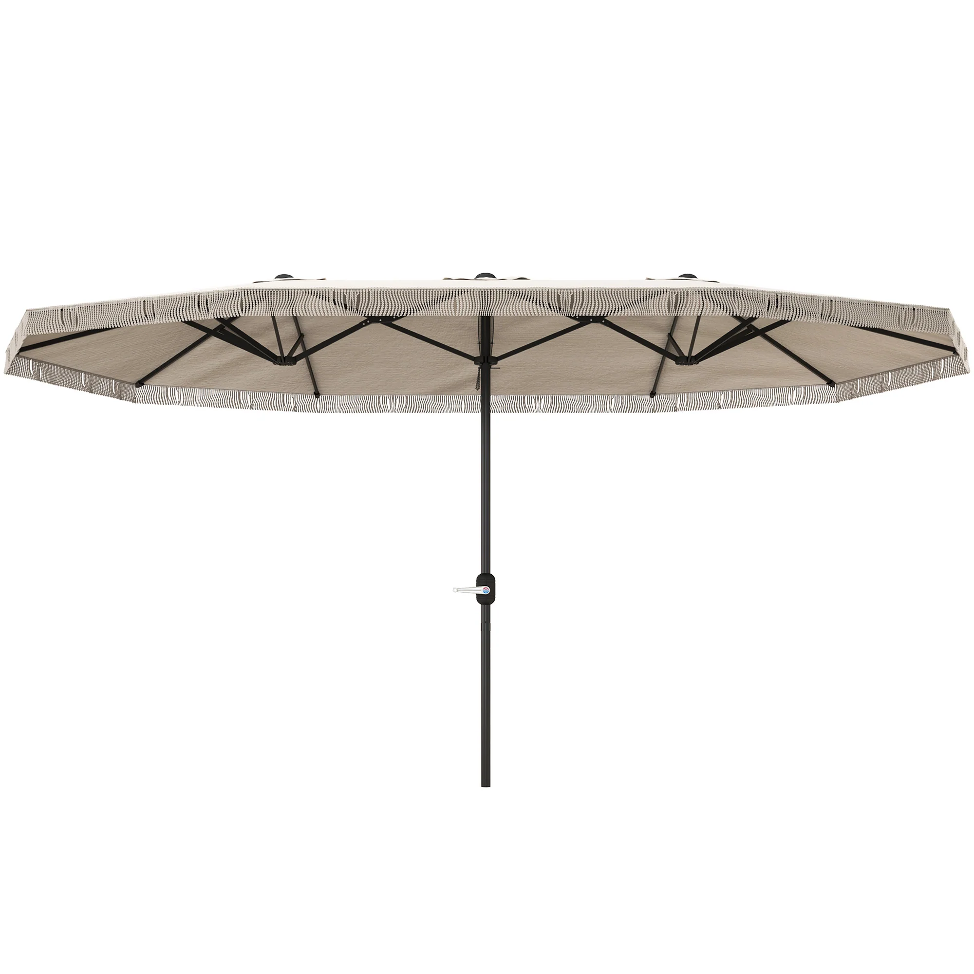 15ft Rectangle Patio Umbrella with UPF30+ & Crank Handle, Cream White
