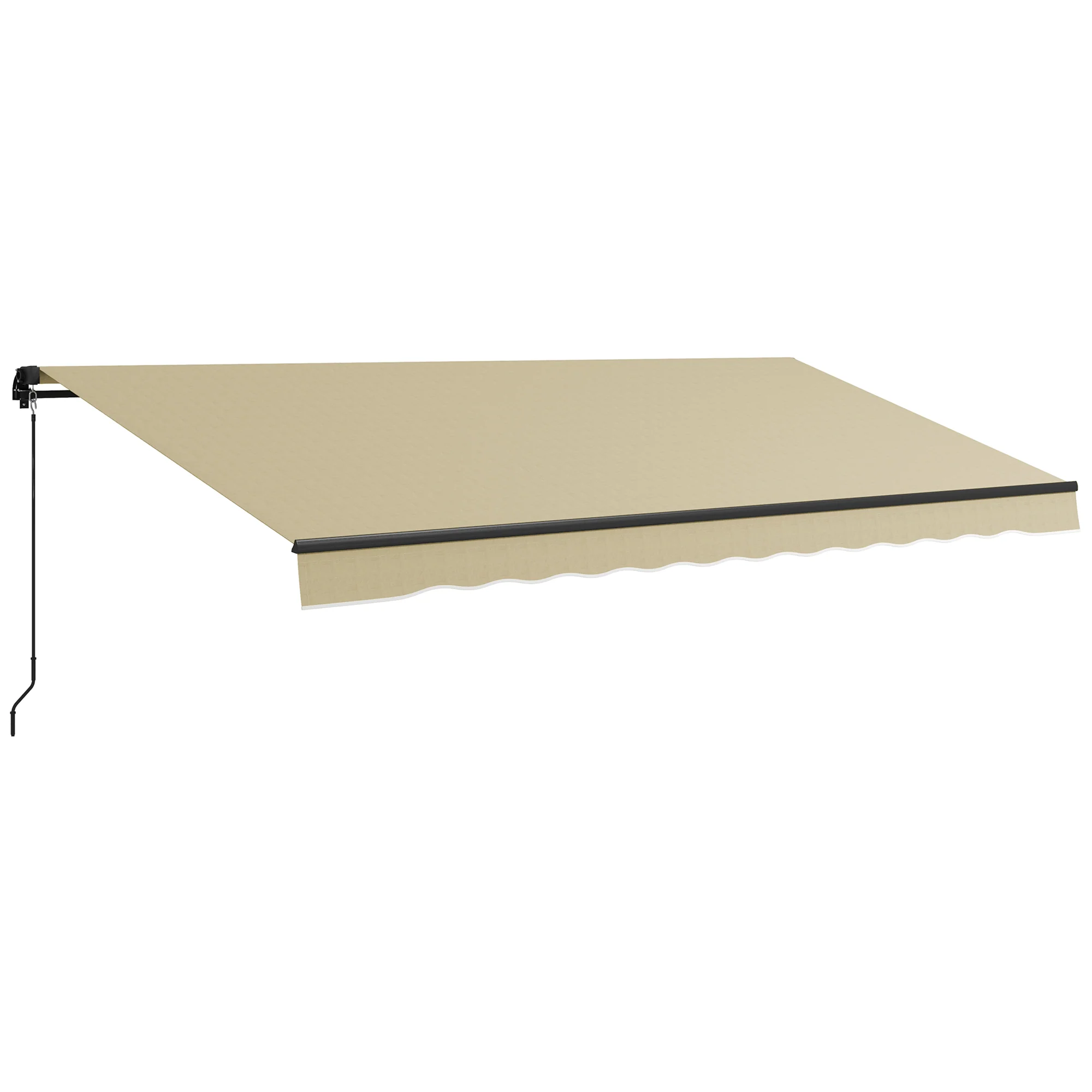 16' x 10' Retractable Awning, 280gsm UV Resistant Sunshade Shelter, Beige