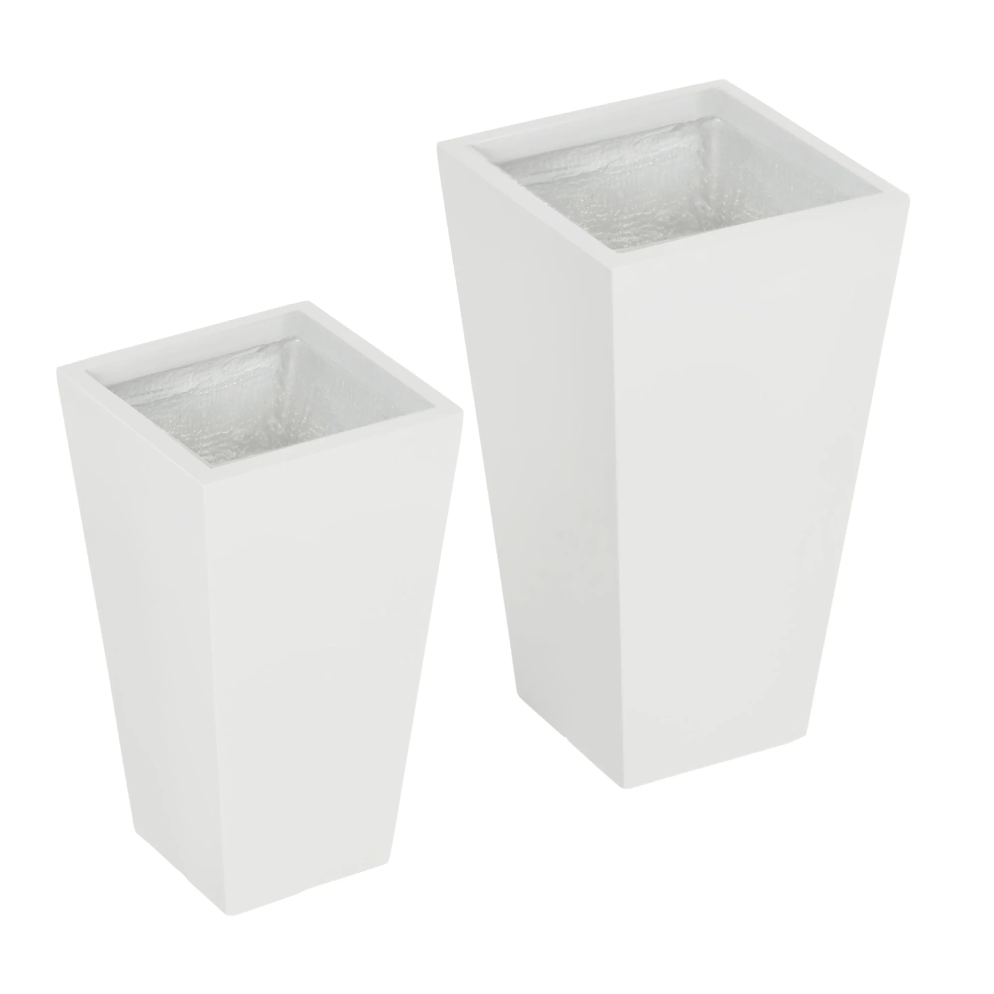 2-Pack Outdoor Planter Set, Flower Pots with Drainage Holes, Durable & Stackable Plant Pot, 22in & 18in, for Porch, Entryway, Patio, Yard, Garden, White - Image 11