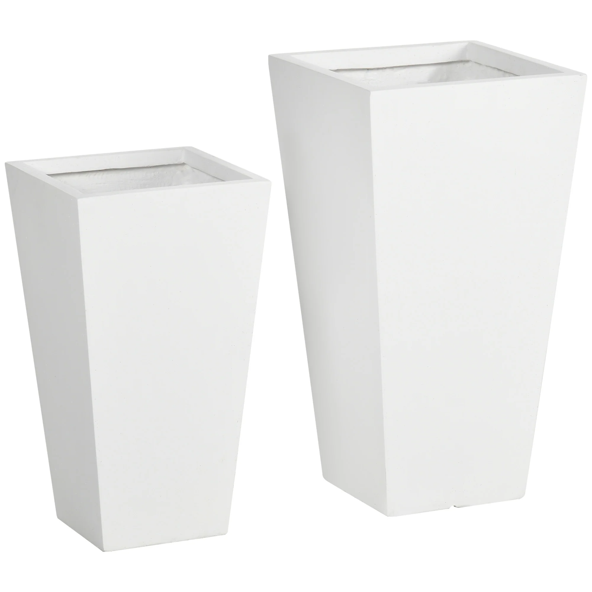 2-Pack Outdoor Planter Set, Flower Pots with Drainage Holes, Durable & Stackable Plant Pot, 22in & 18in, for Porch, Entryway, Patio, Yard, Garden, White - Image 12