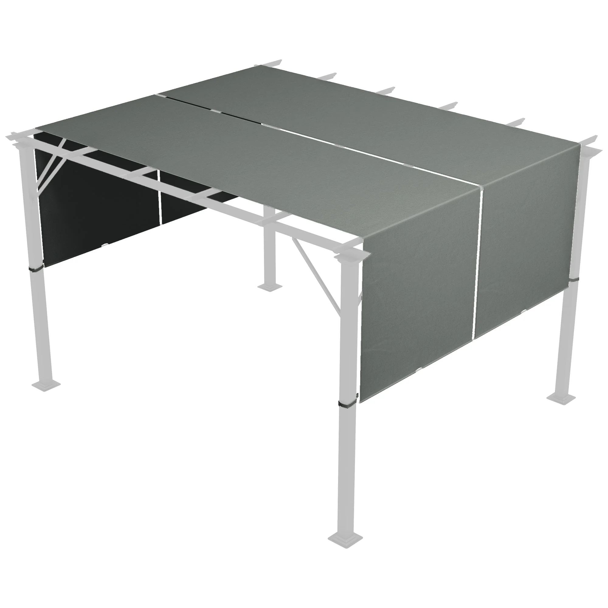 2 PCS 4 x 16ft UV-Protection Pergola Replacement Canopy Shade Cover, Dark Gray - Image 12