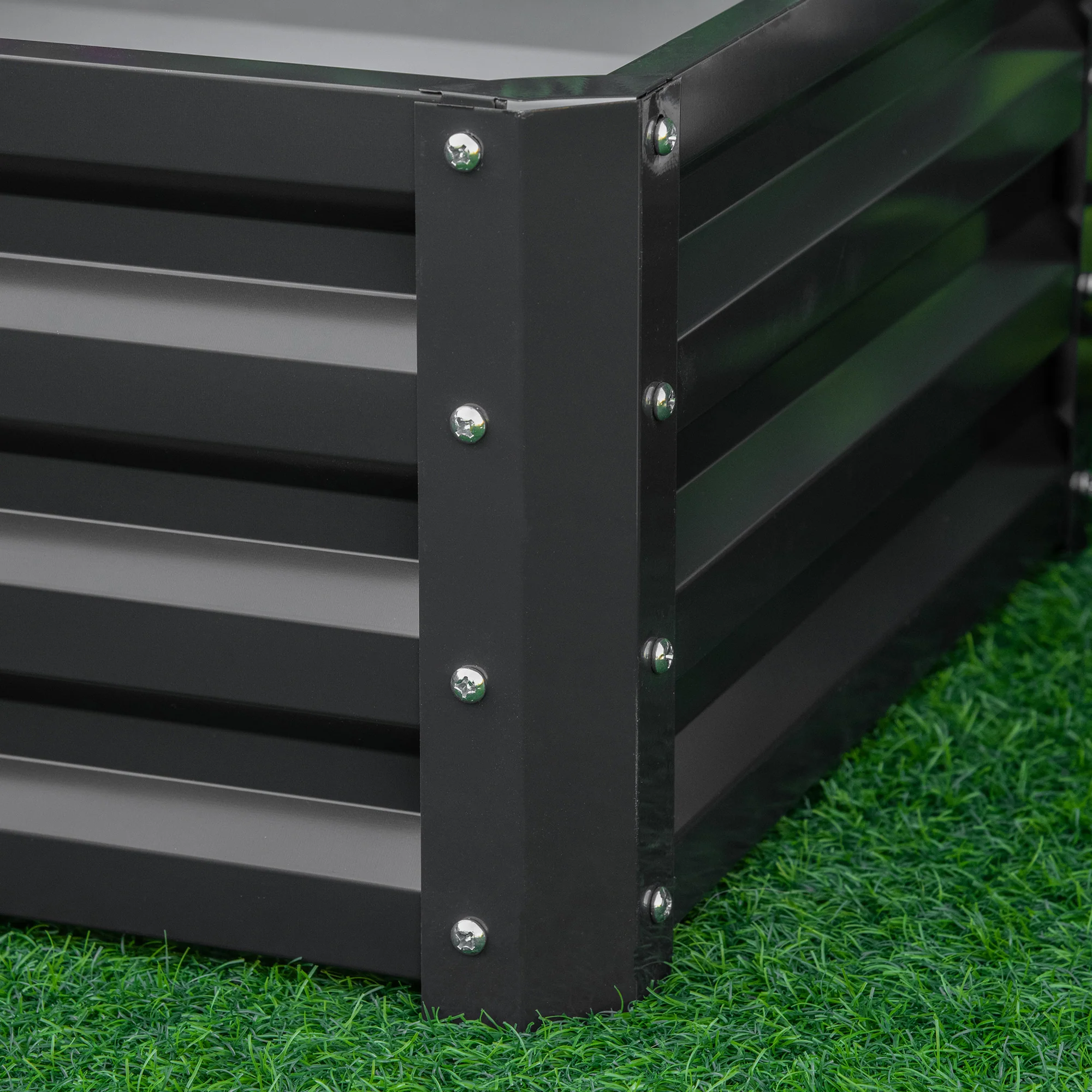 2 Piece Galvanized Raised Garden Bed, 2' x 2' x 1' Metal Planter Box for Growing Vegetables, Flowers, Herbs, Succulents, Dark Gray - Image 11