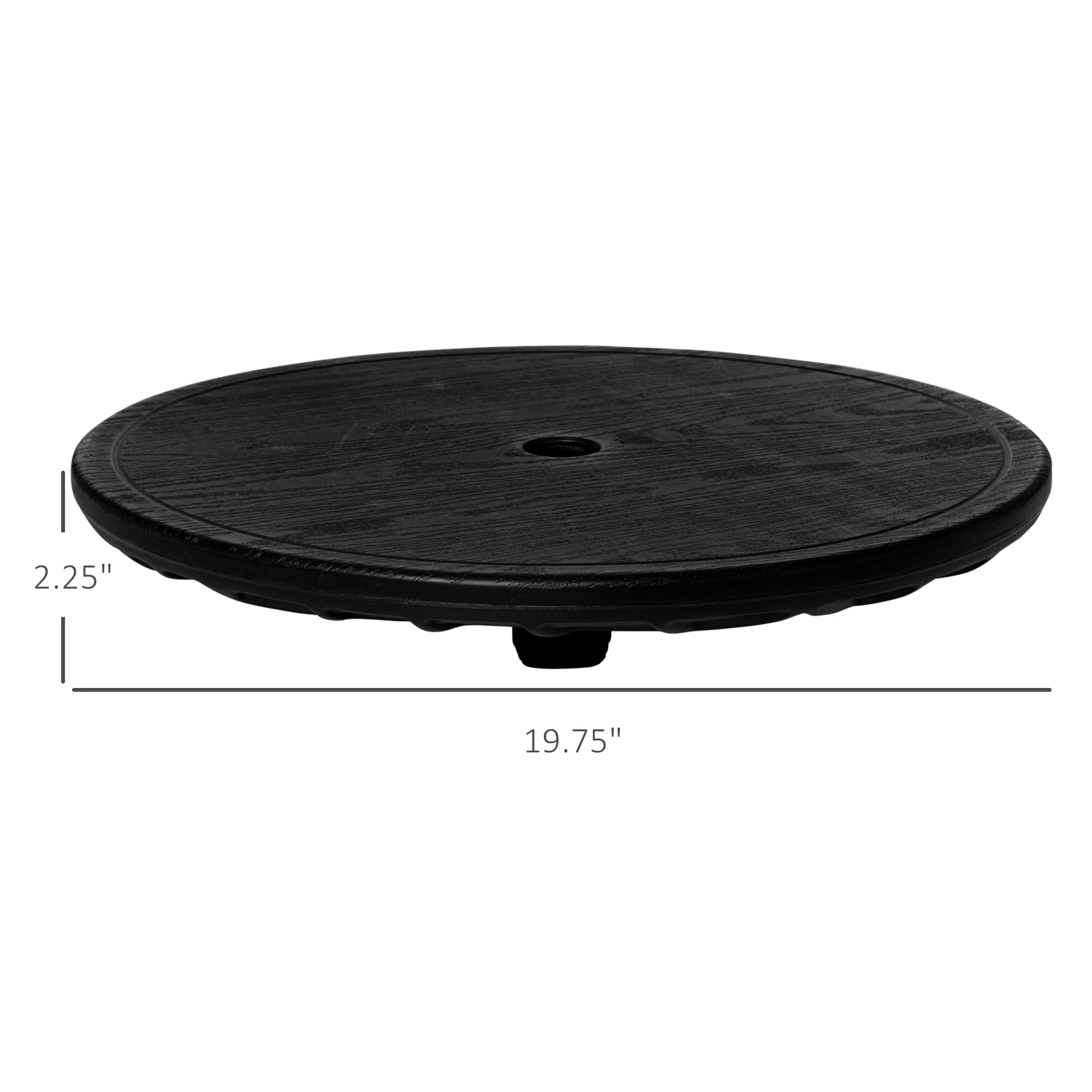 20" Umbrella Table Tray, Easy to Install Table-Top, Round Portable for Swimming Pool, Beach, Patio, Deck, Garden, Black - Image 5