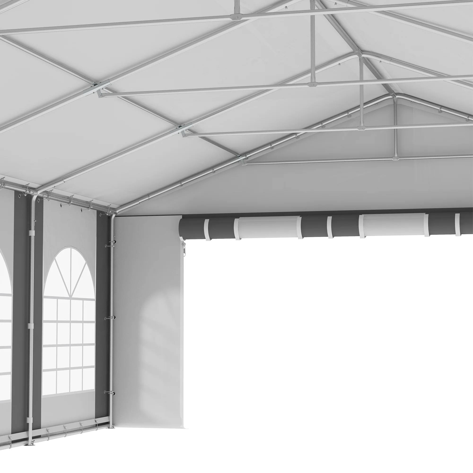 20' x 33' Heavy-duty Large Wedding Tent, Outdoor Carport Garage Party Tent with Sidewall, Gray - Image 11