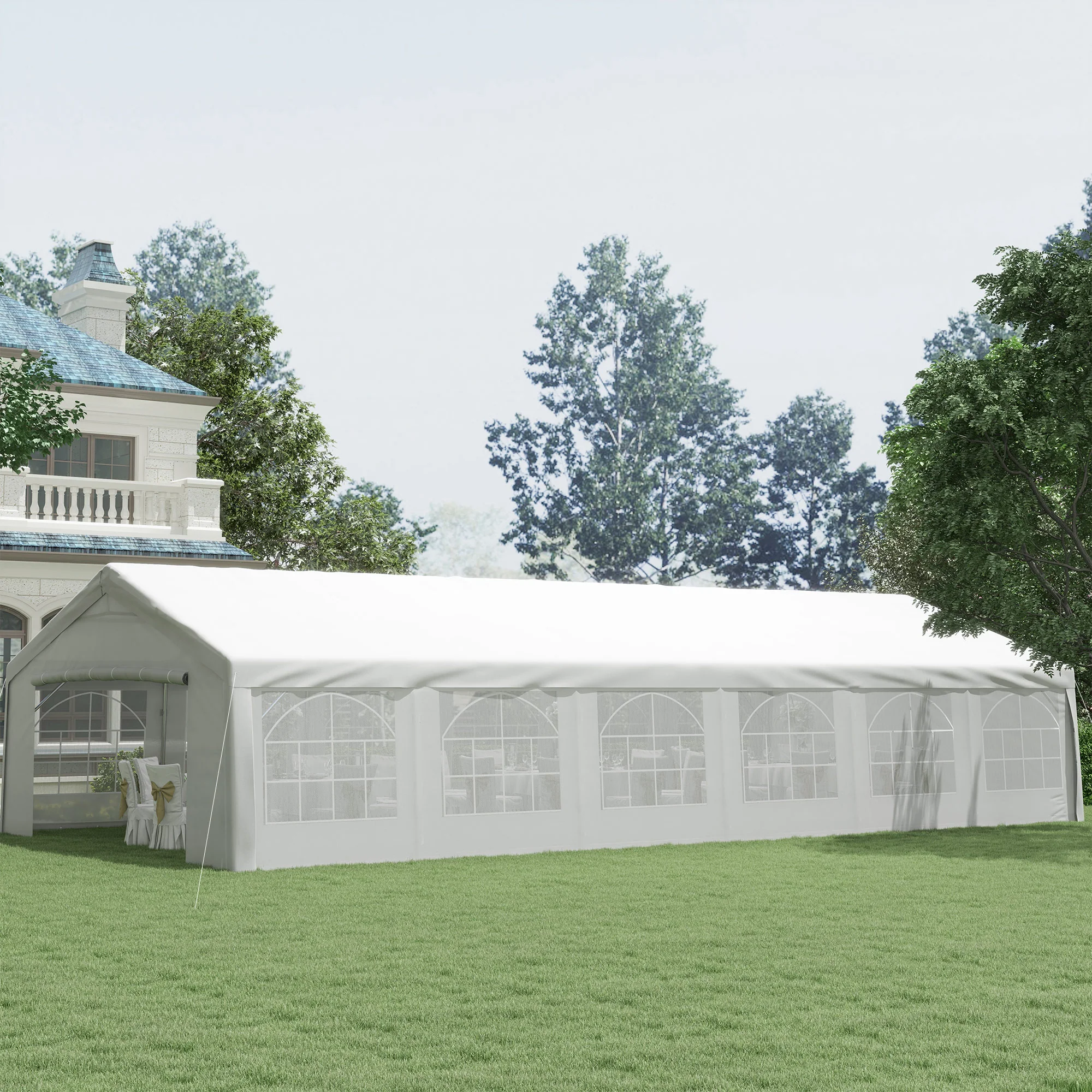20' x 40' Heavy-duty Party & Wedding Tent with Sidewalls, White - Image 3