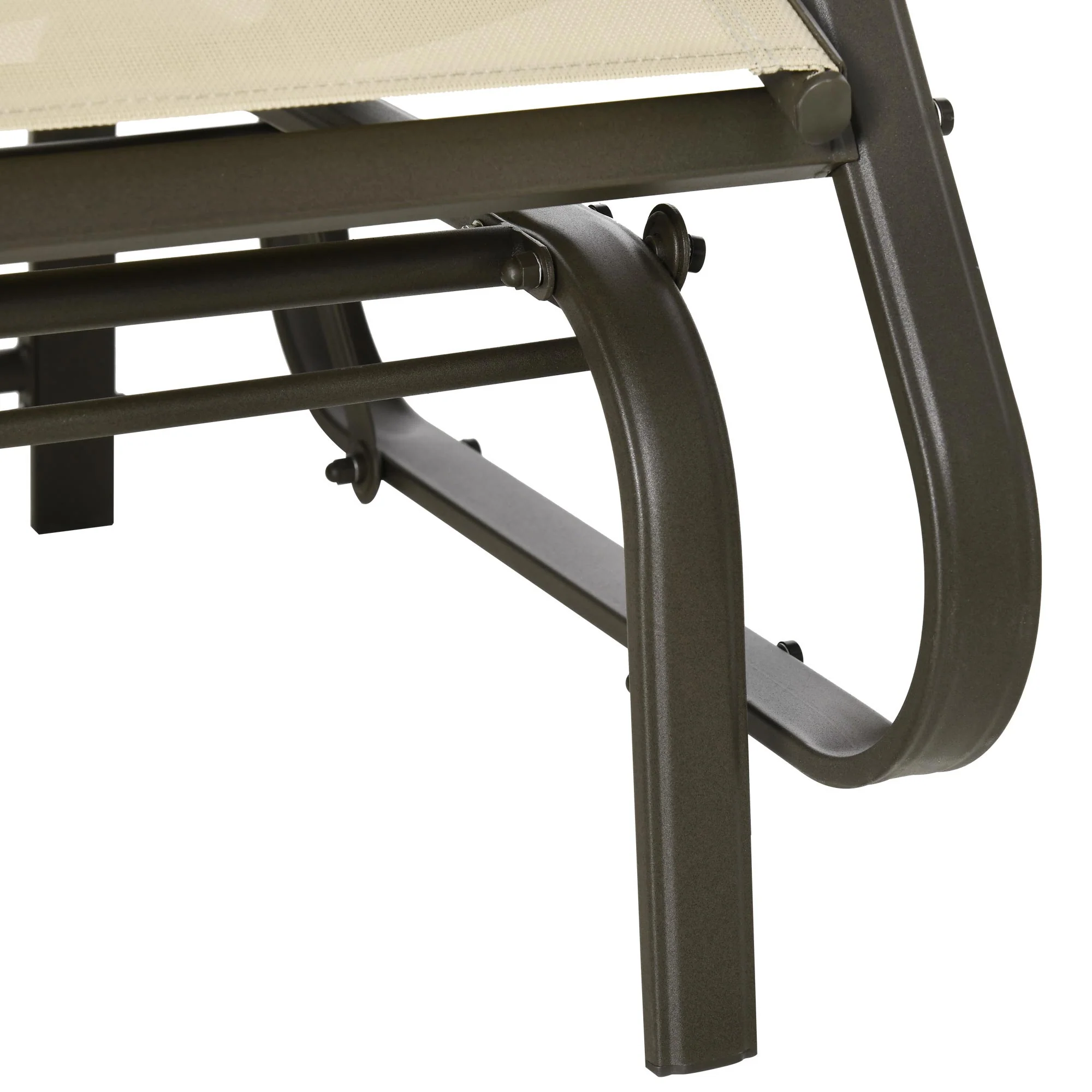 2-Person Gliding Rocking Chair & Bistro Tea Table Set, Beige - Image 11