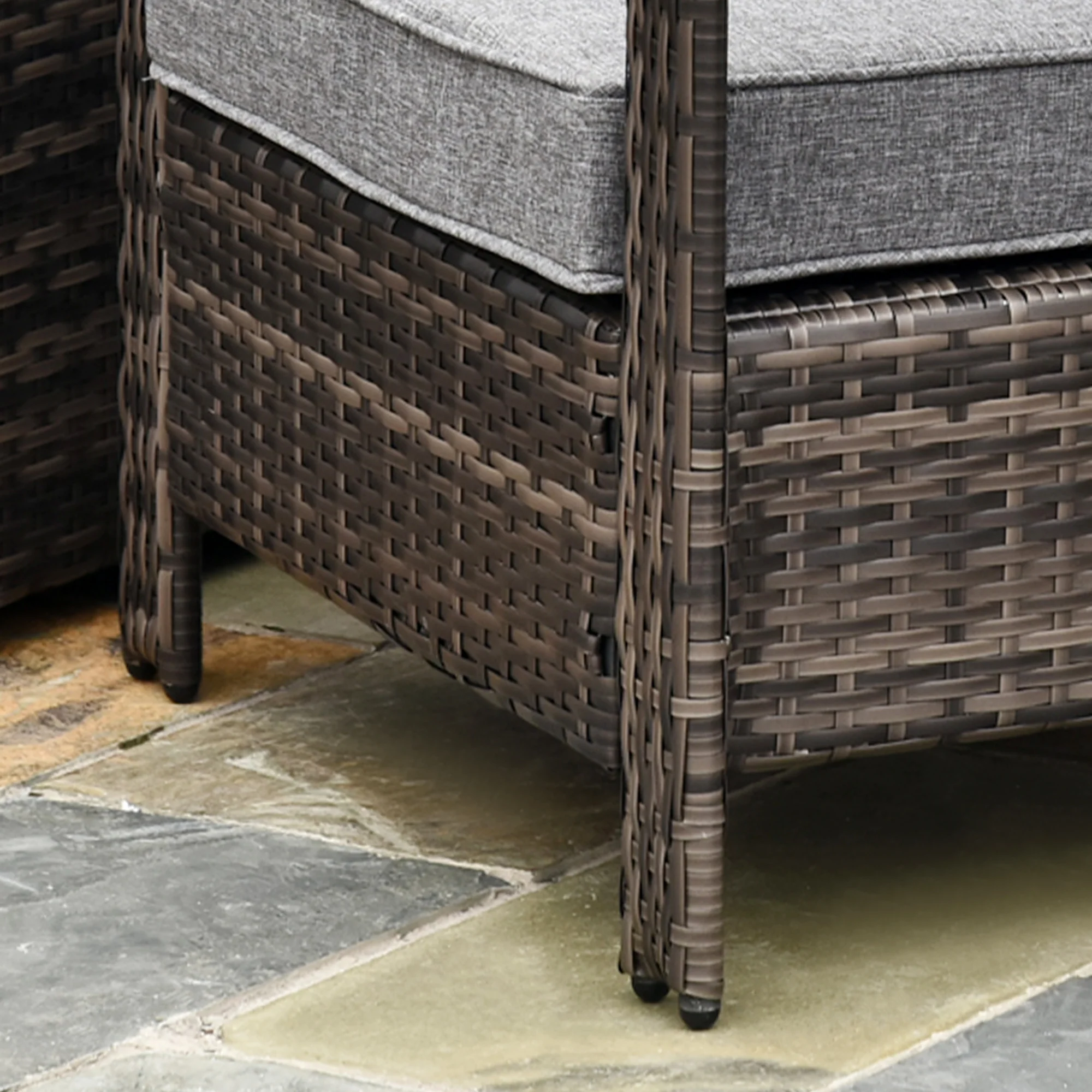 3-Piece PE Wicker Patio Set with Storage Table & Chairs, Gray - Image 11